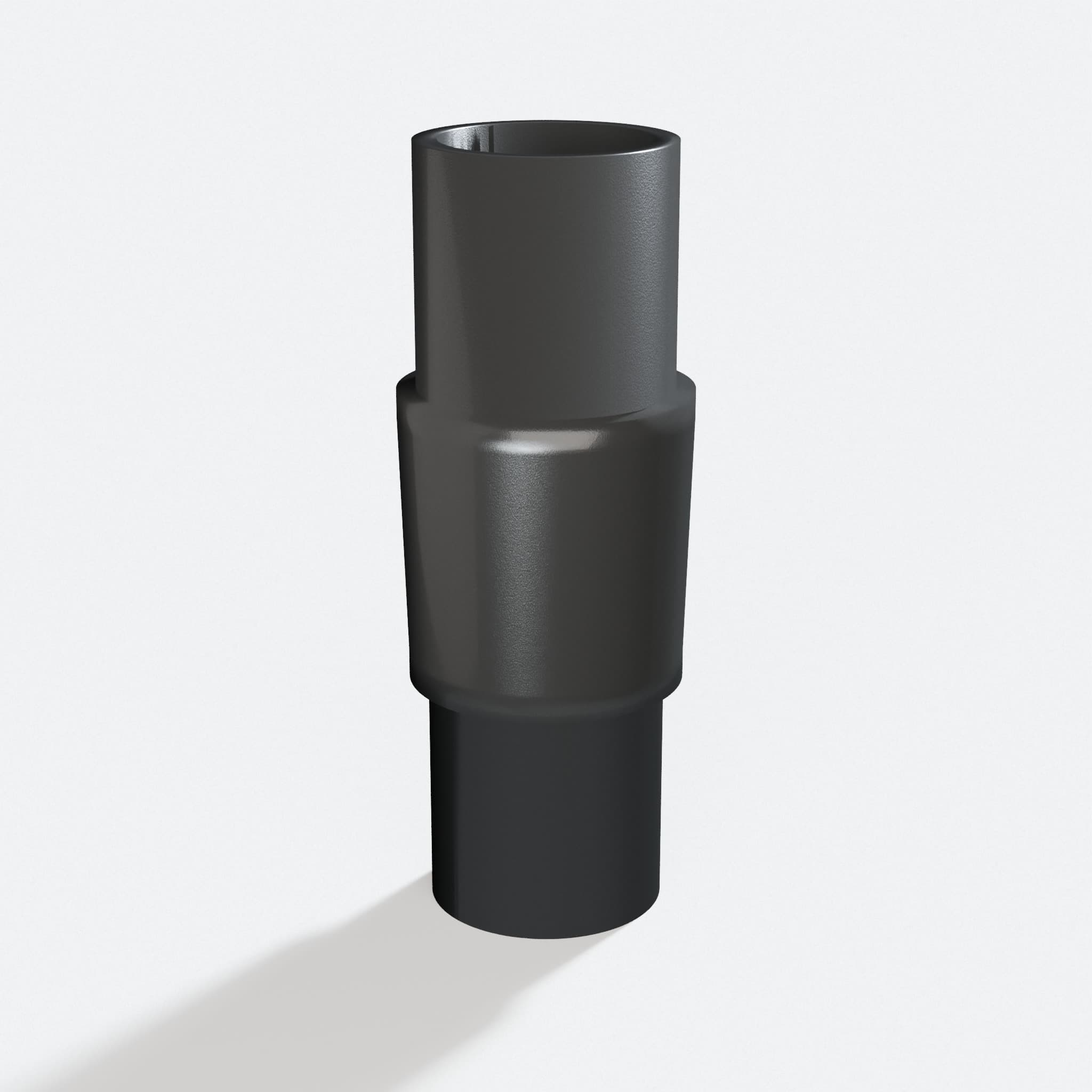 Adapter sized 27 mm to 25.4 mm for KS120, rotated angle showing both stubs