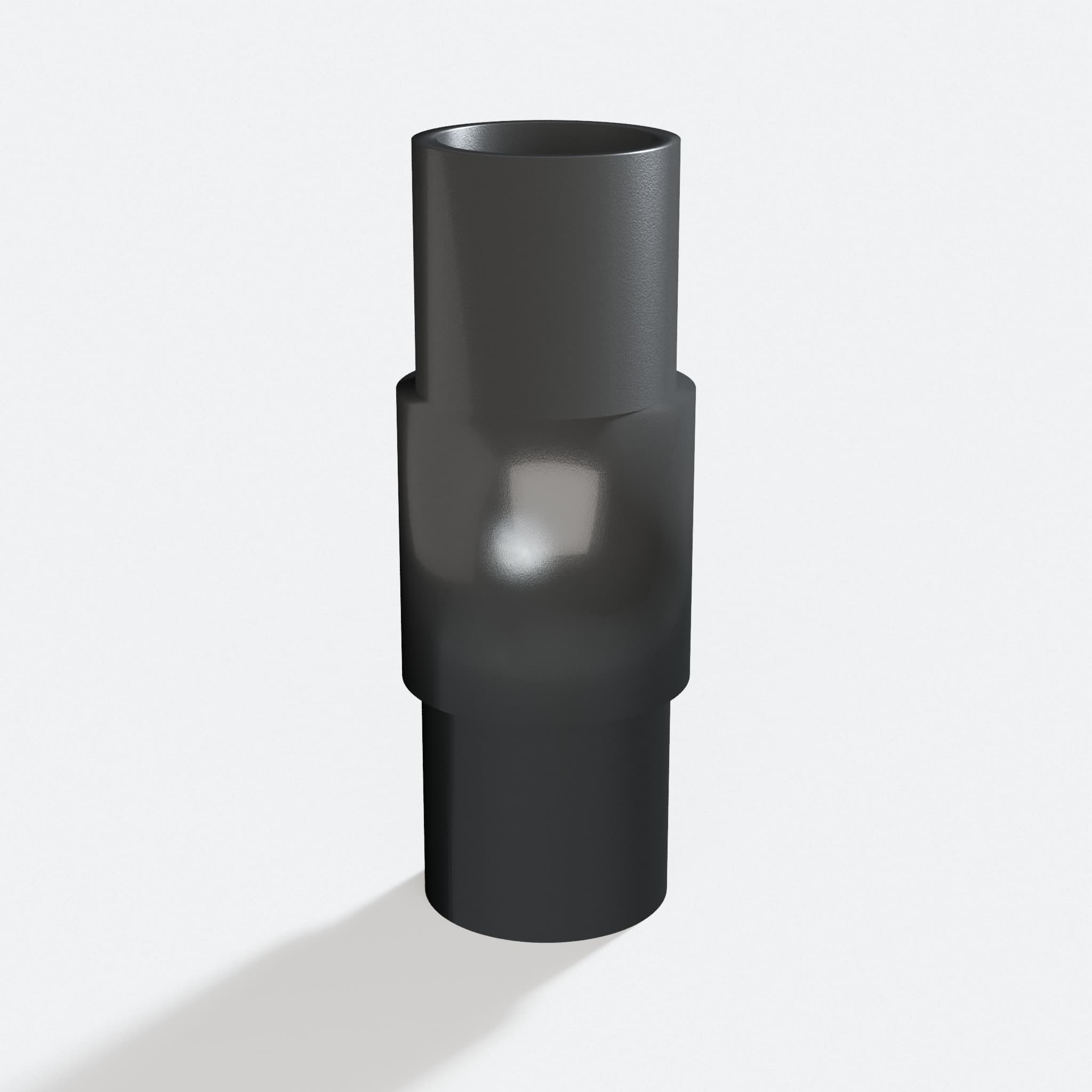 Adapter sized 27 mm to 27 mm for KS120, rotated angle showing both stubs