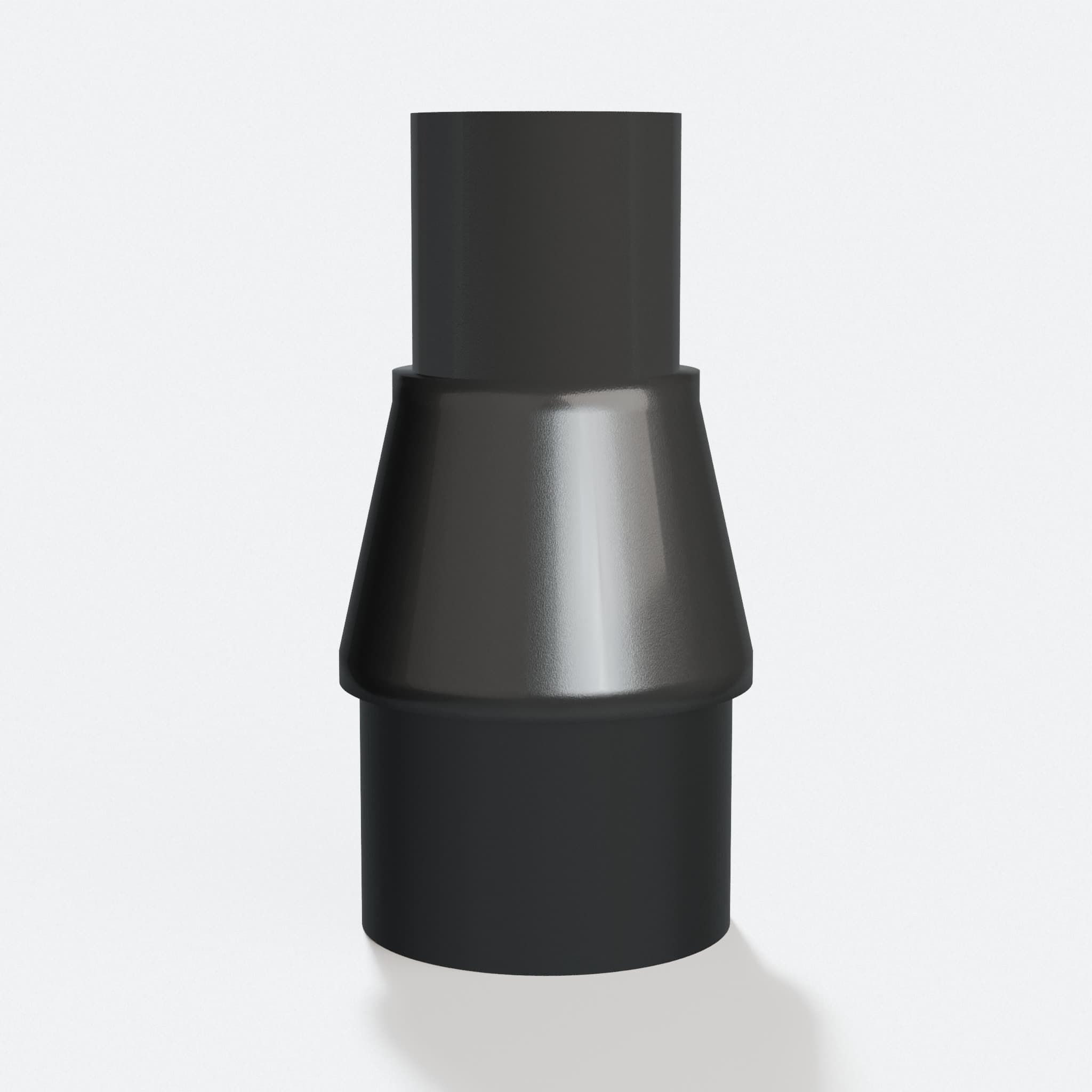 PETG adapter from 27 mm Festool port to 1.5" Duct 38.1 mm, three quarter view