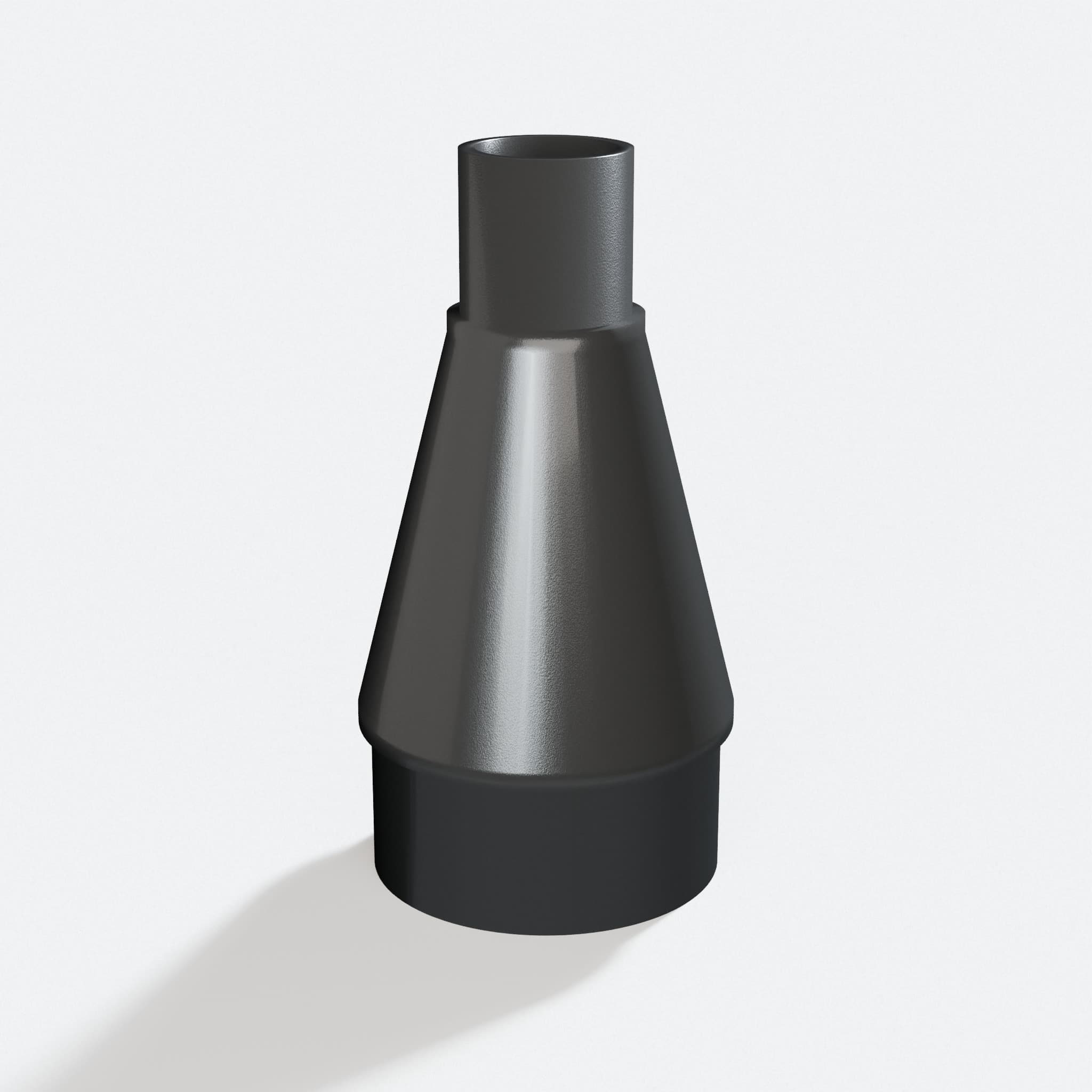 Adapter sized 27 mm to 57.15 mm for KS120, rotated angle showing both stubs
