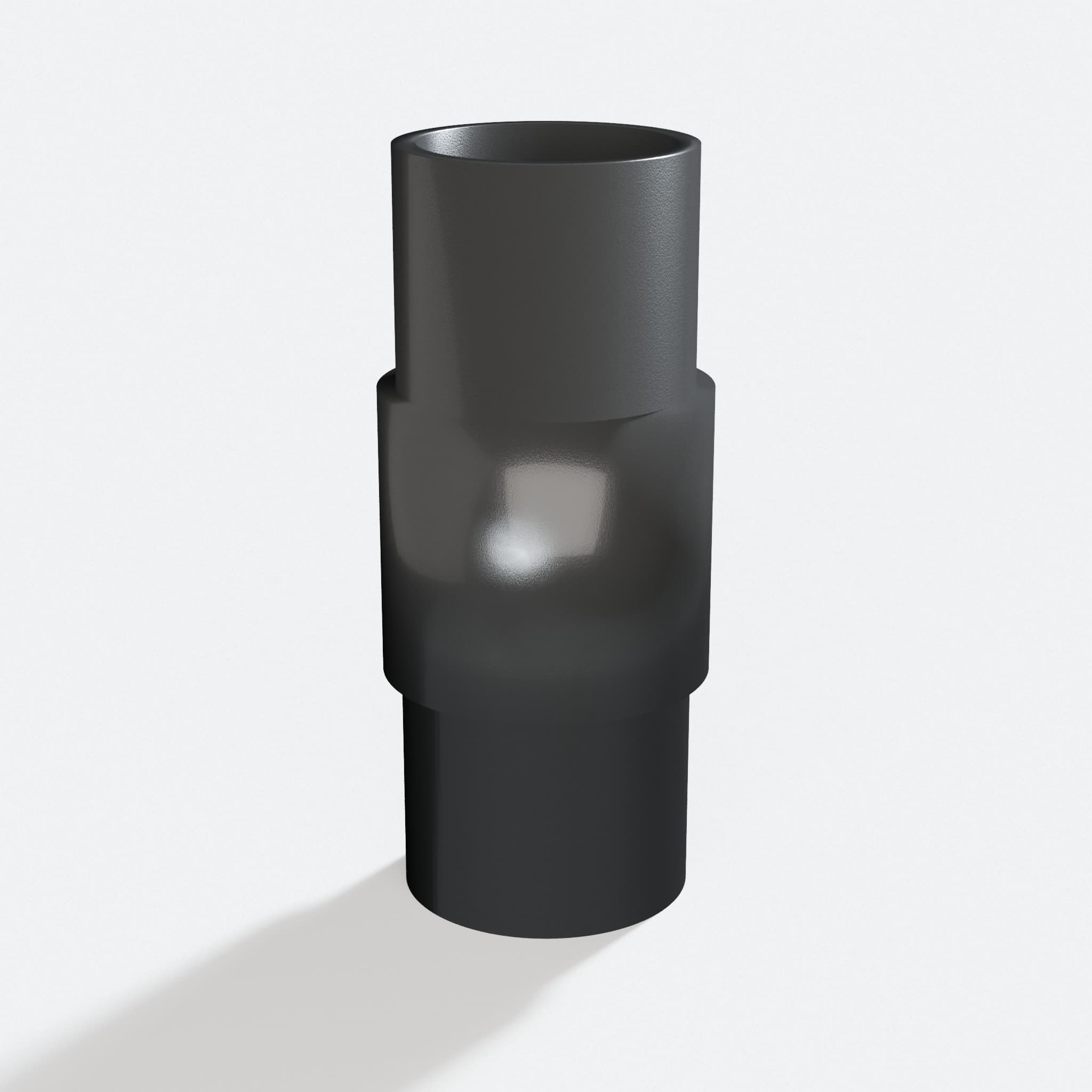 Adapter sized 31.75 mm to 31.75 mm for K5, rotated angle showing both stubs