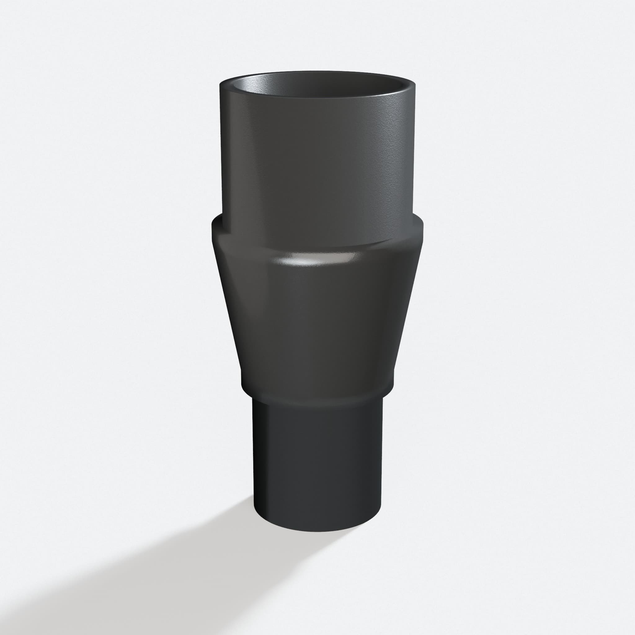 Adapter sized 35 mm to 25.4 mm for TP-CS 18/190 Li, rotated angle showing both stubs