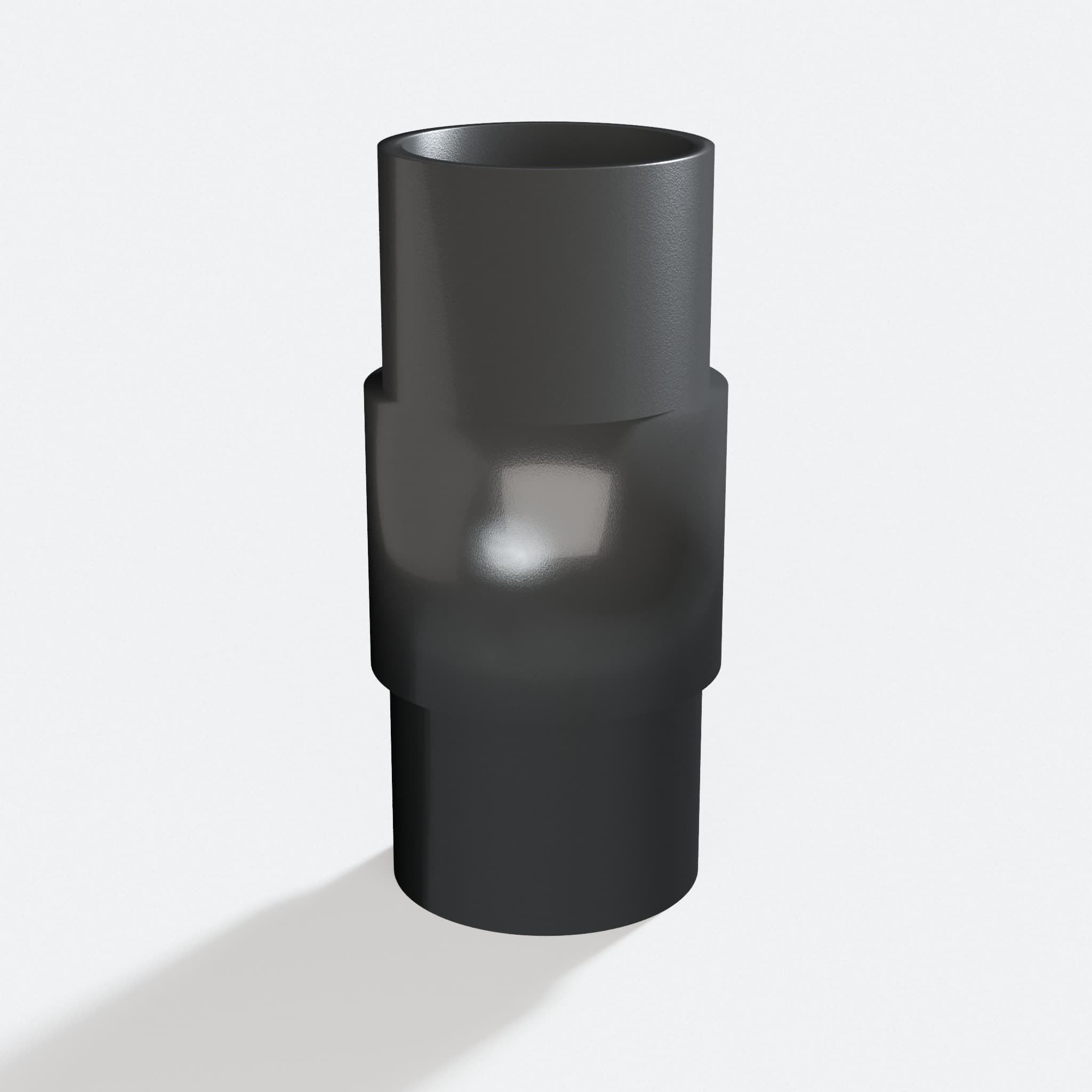 Adapter sized 35 mm to 35 mm for TP-CS 18/190 Li, rotated angle showing both stubs