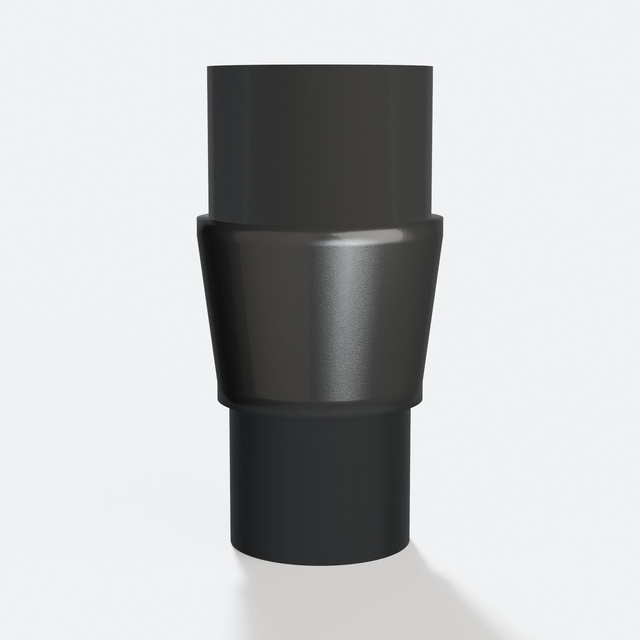 PETG adapter from 38.1 mm Craftsman port to 1.25" Duct 31.75 mm, three quarter view