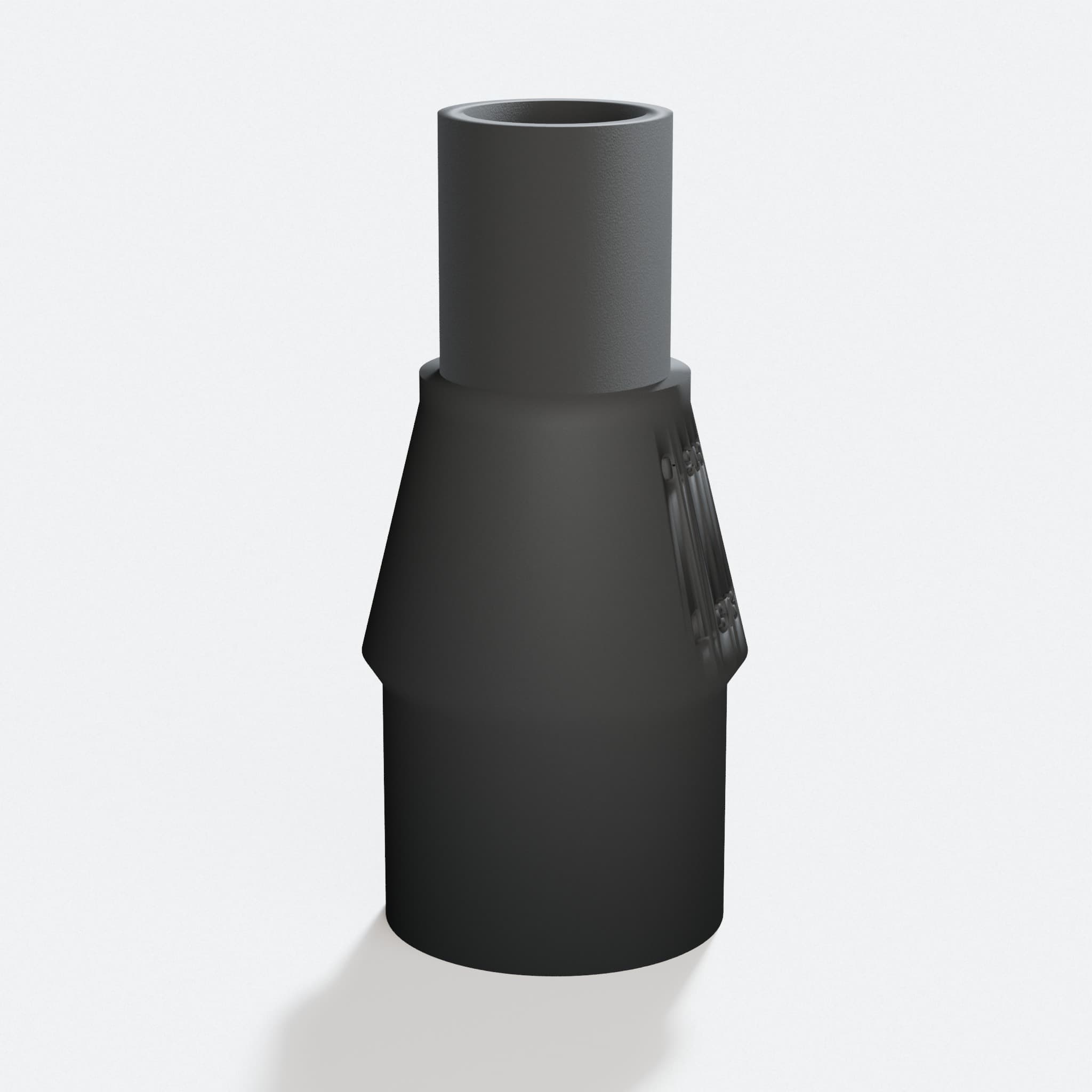 Close view of the middle of the DJV182 to Bosch GAS18V-10L adapter