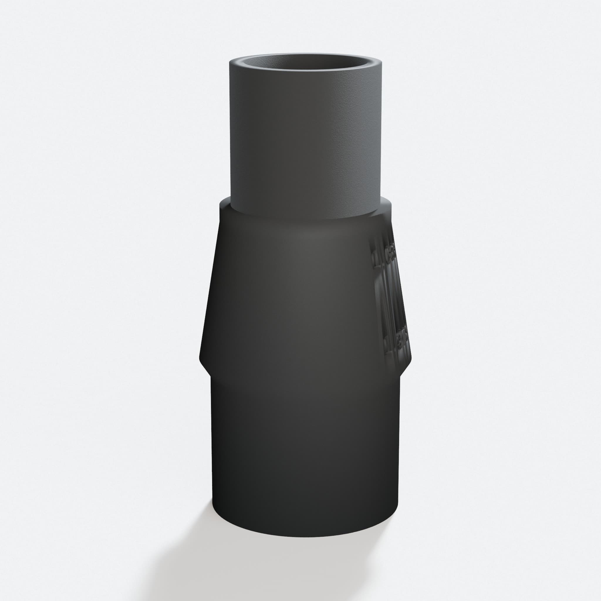 Close view of the middle of the KS120 to Bosch GAS18V-10L adapter