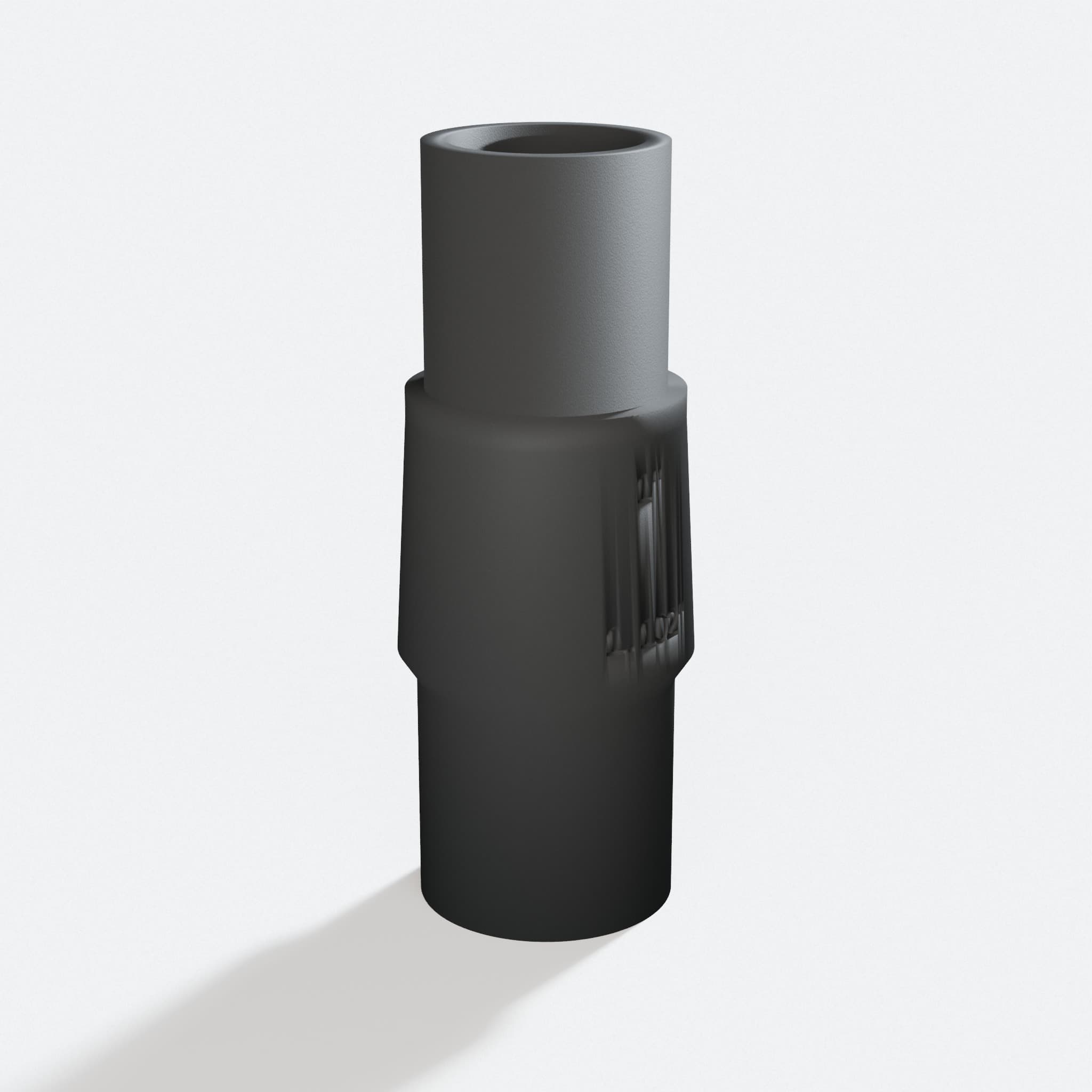 Three quarter turn view of the ROS20VSK to 1" Duct adapter