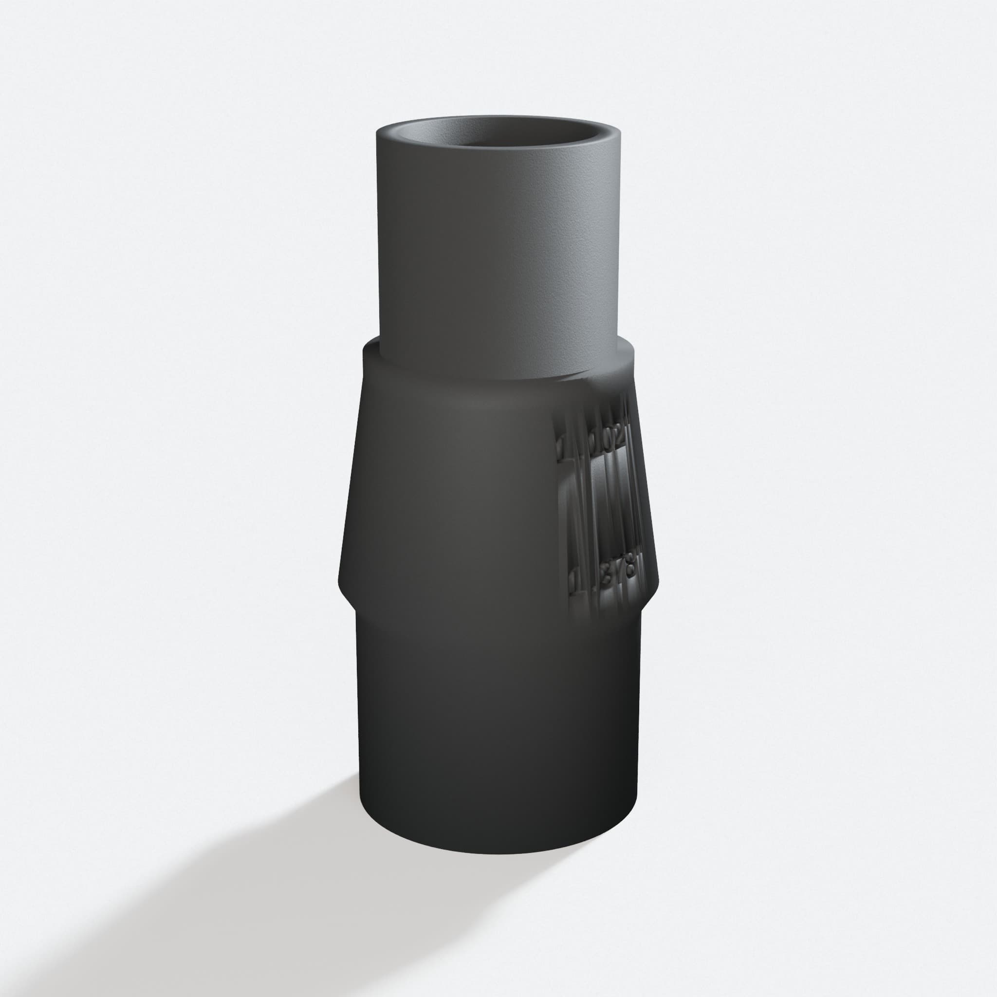 Three quarter turn view of the ROS20VSK to Bosch GAS18V-10L adapter