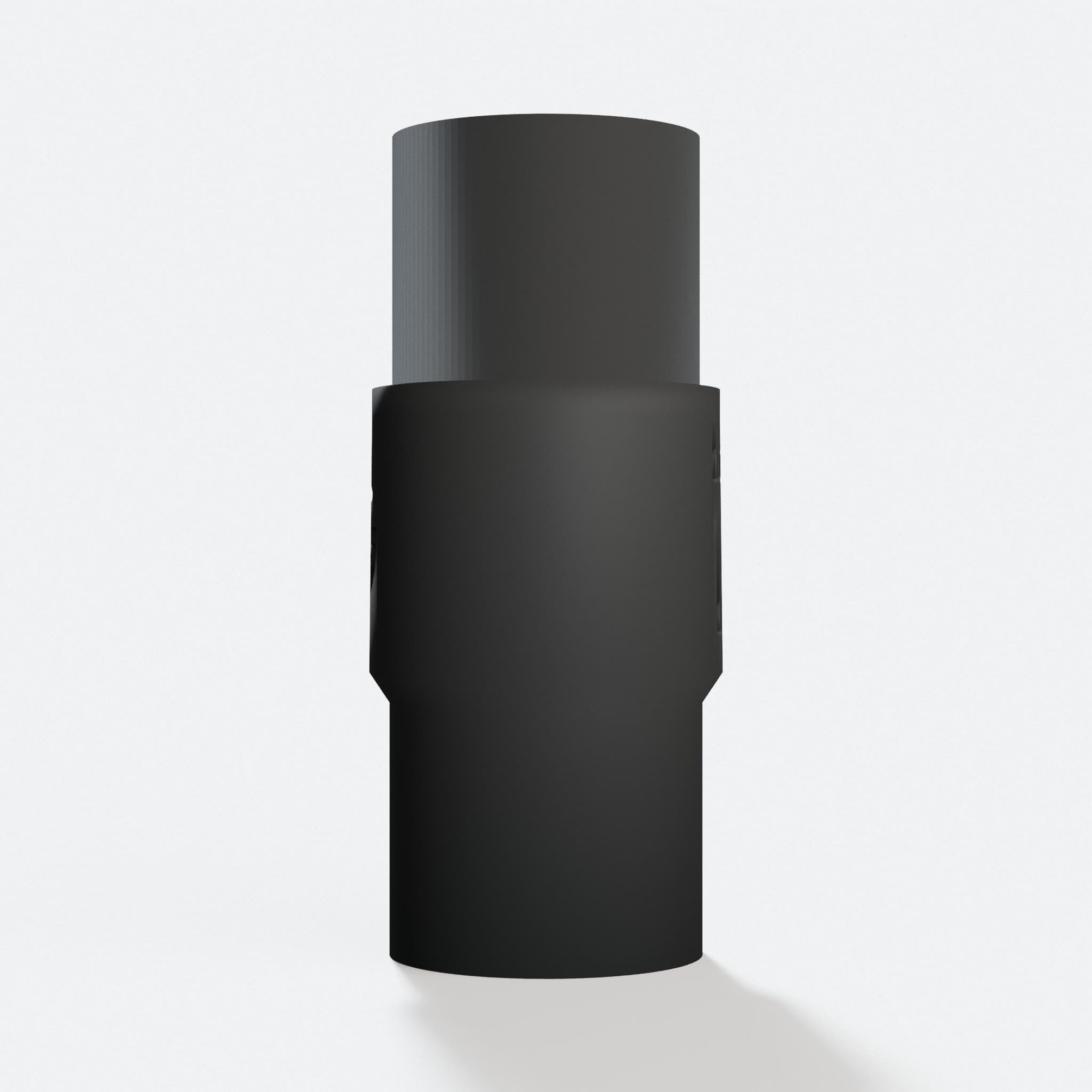 Front view of the DCW600B to 1.25" Duct adapter