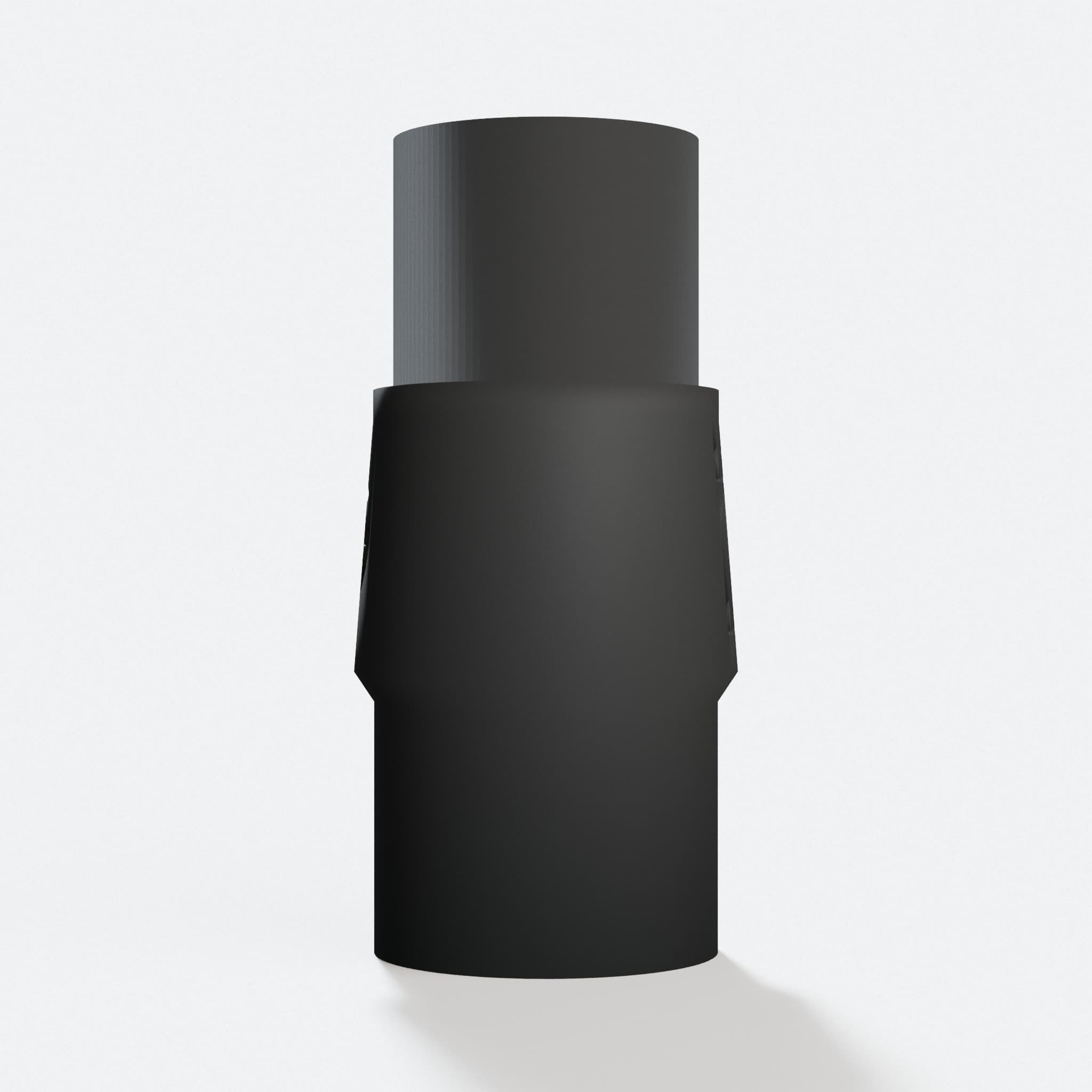 Front view of the DCW600B to Bosch VAC090AH adapter