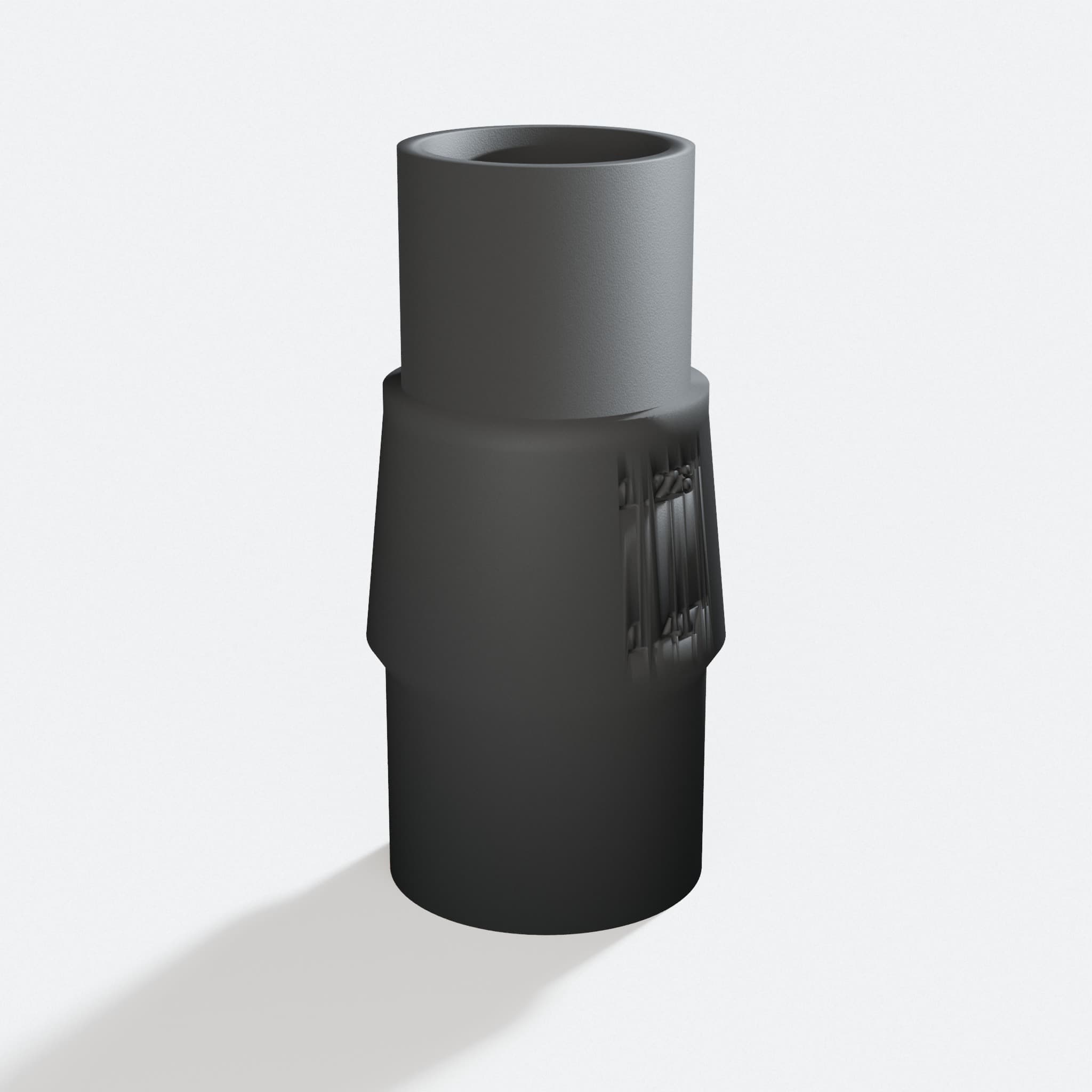 Three quarter turn view of the DCW600B to 36mm Festool adapter