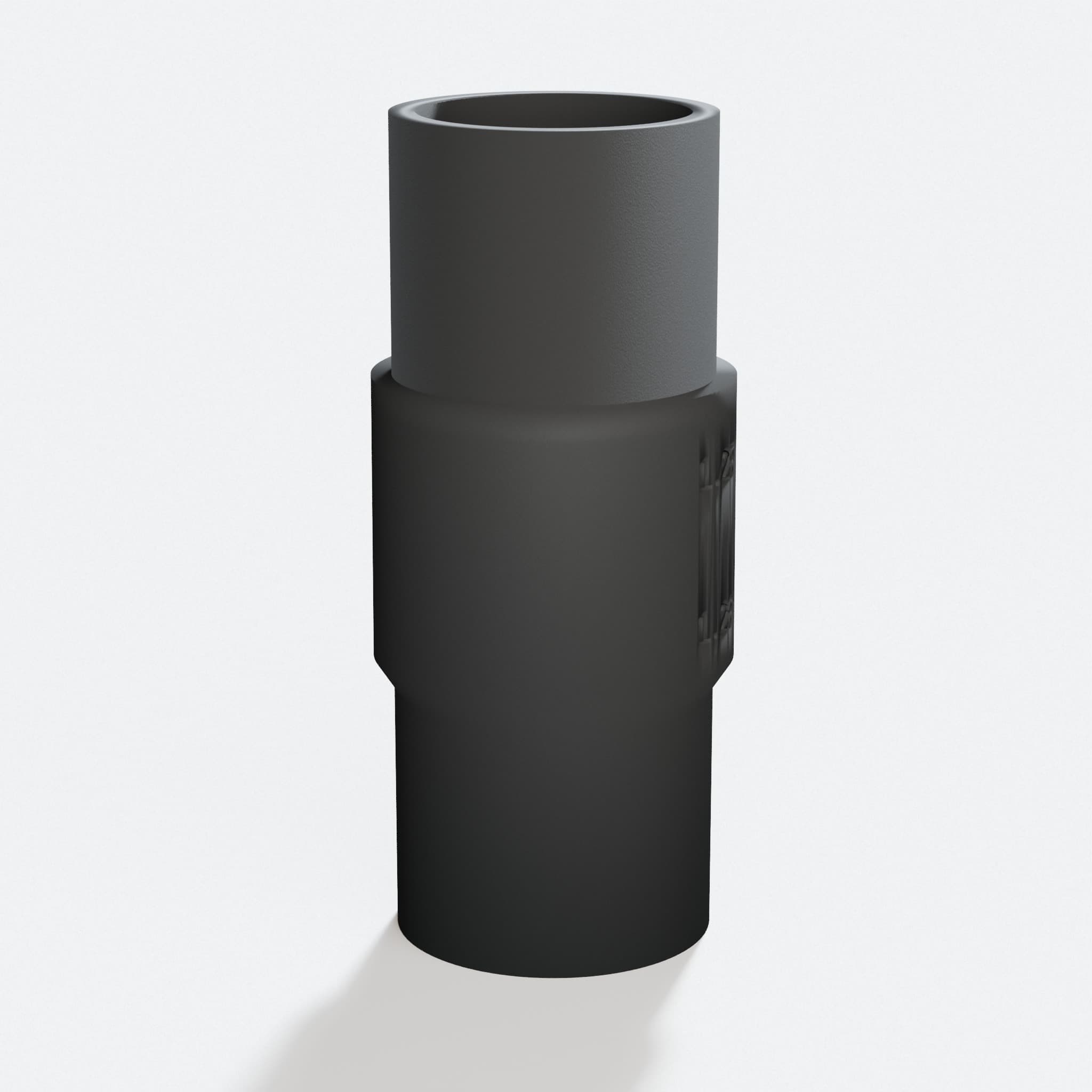 Close view of the middle of the DRT50 to 1.25" Duct adapter