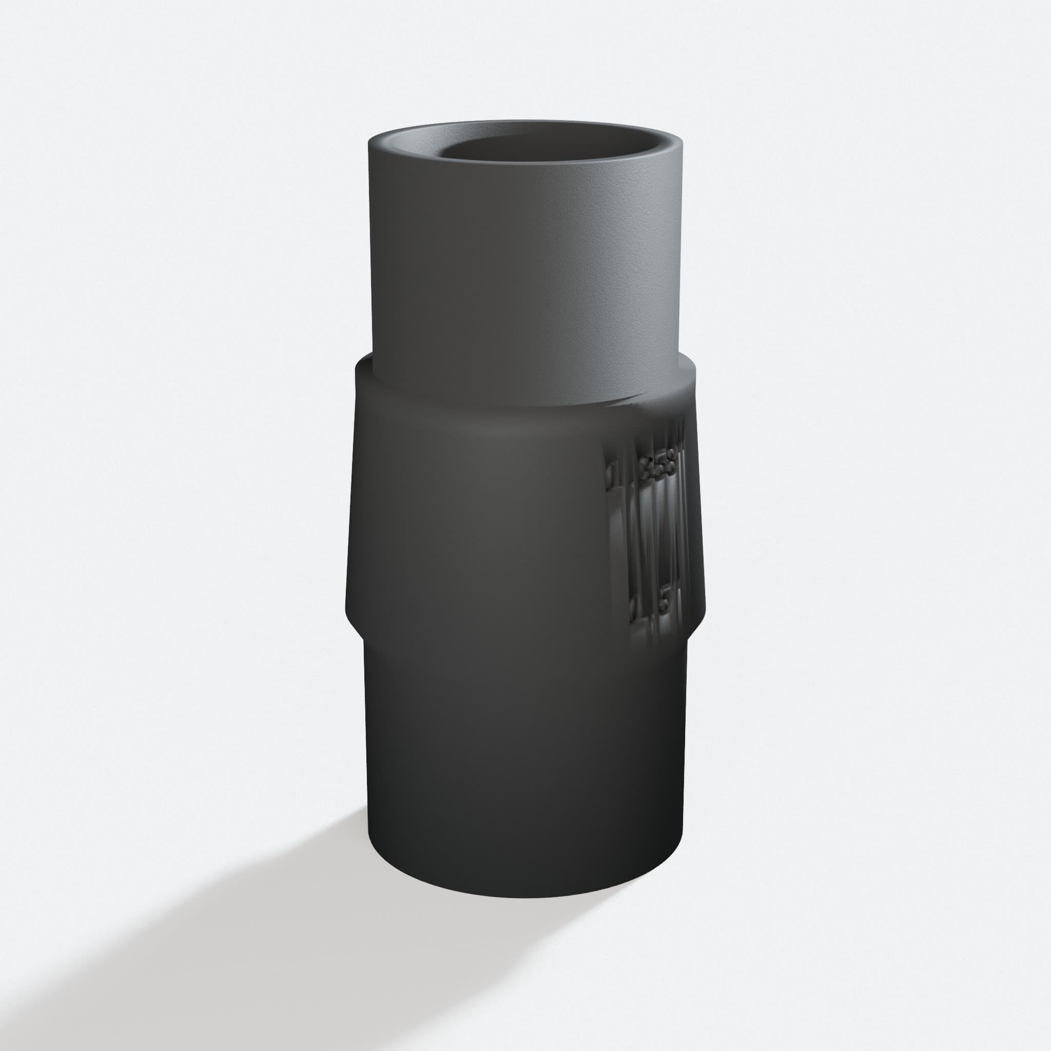 Three quarter turn view of the DWS682K to 1.5" Duct adapter