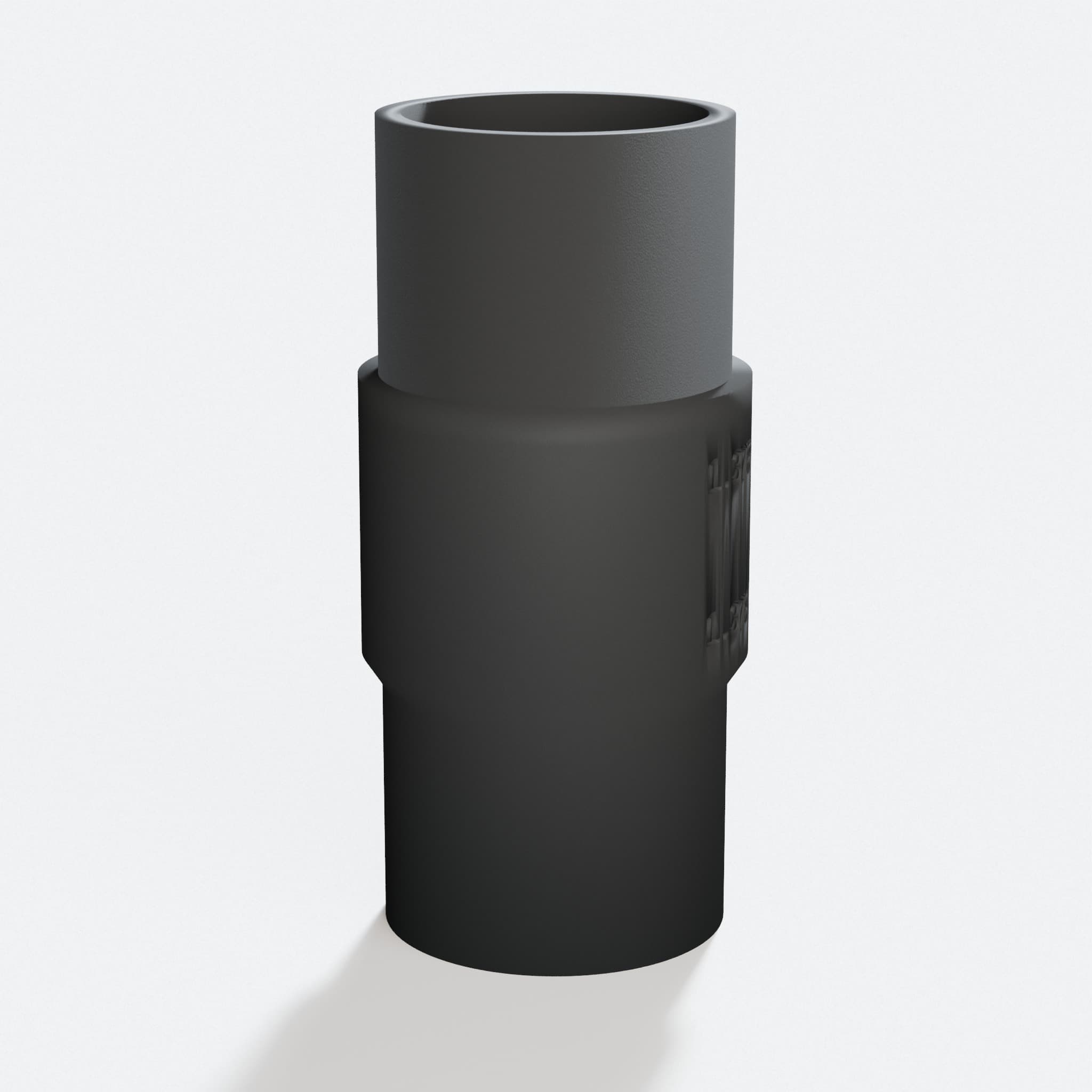 Close view of the middle of the PTS01 to Bosch GAS18V-3N adapter