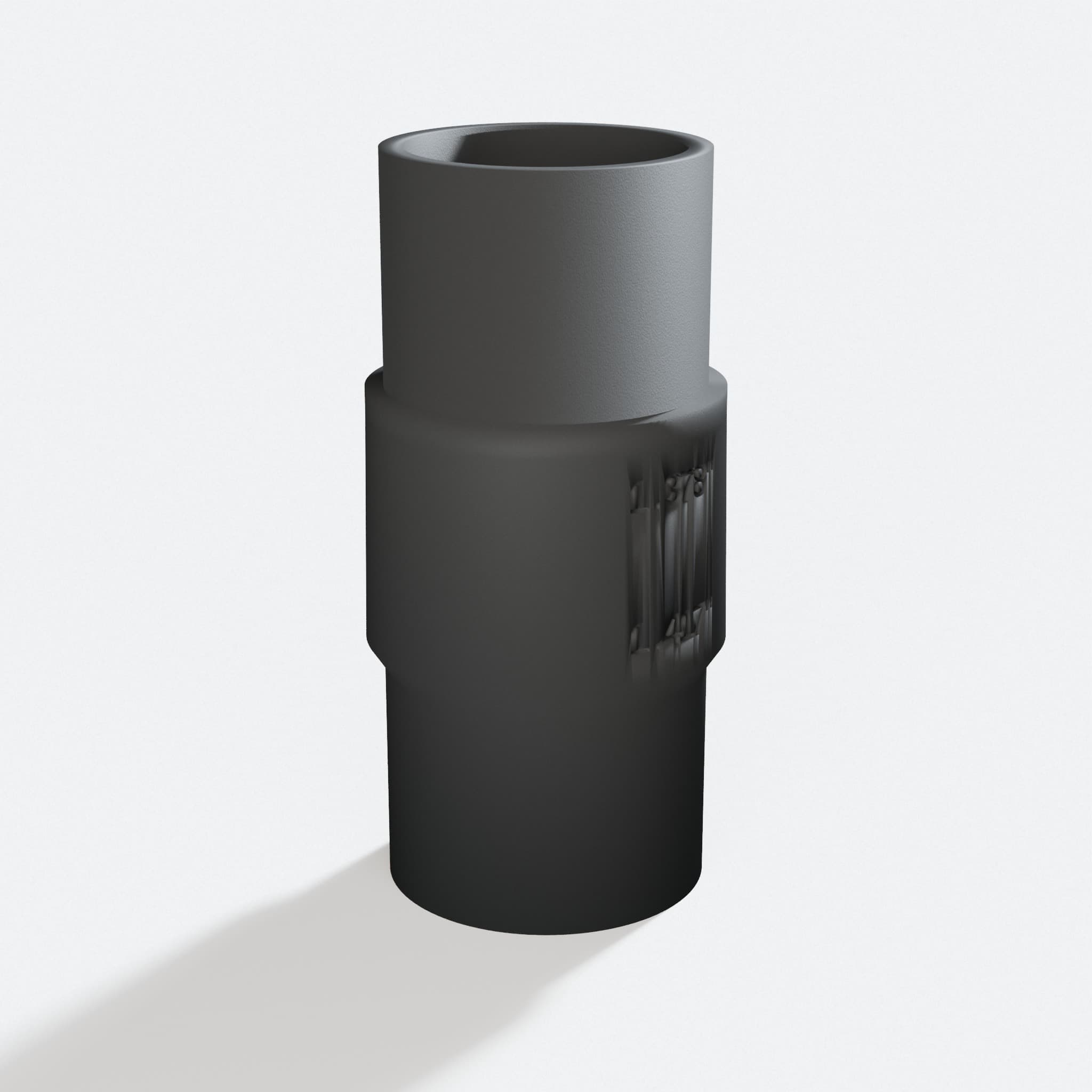 Three quarter turn view of the SCT 60-22 to Makita XCV11Z 2G adapter
