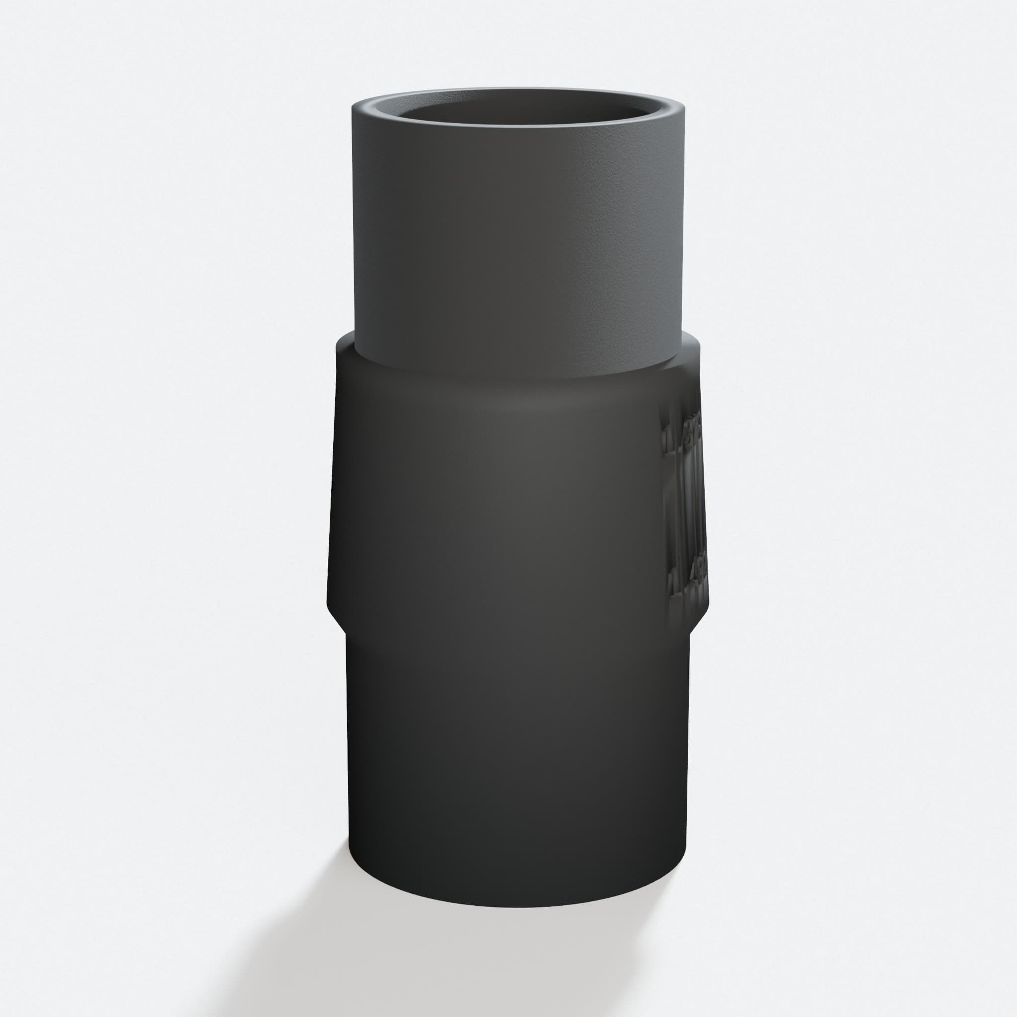 Close view of the middle of the TSS102L to Bosch GAS18V-3N adapter
