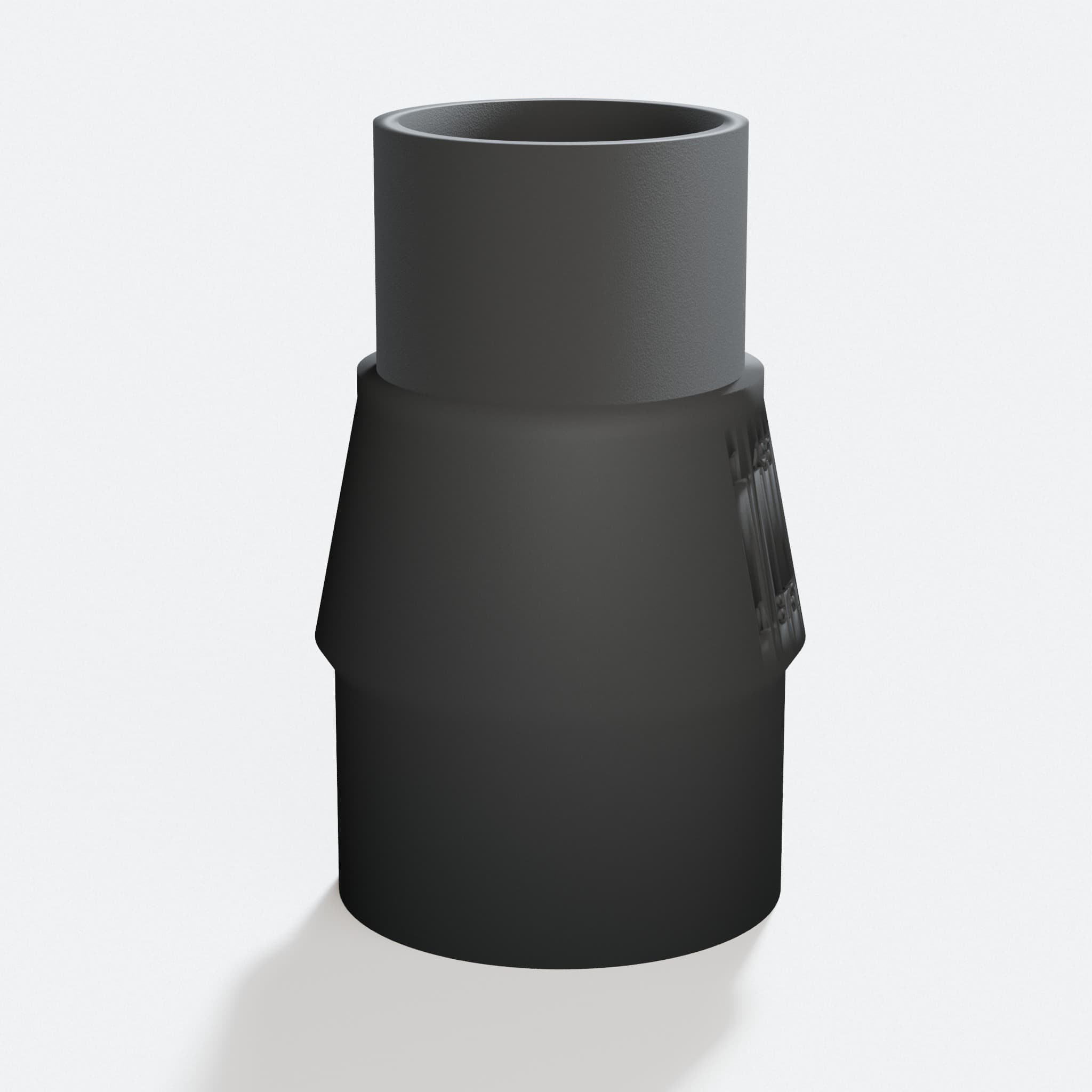 Close view of the middle of the DCS335B to 1.875" Shop Vac adapter