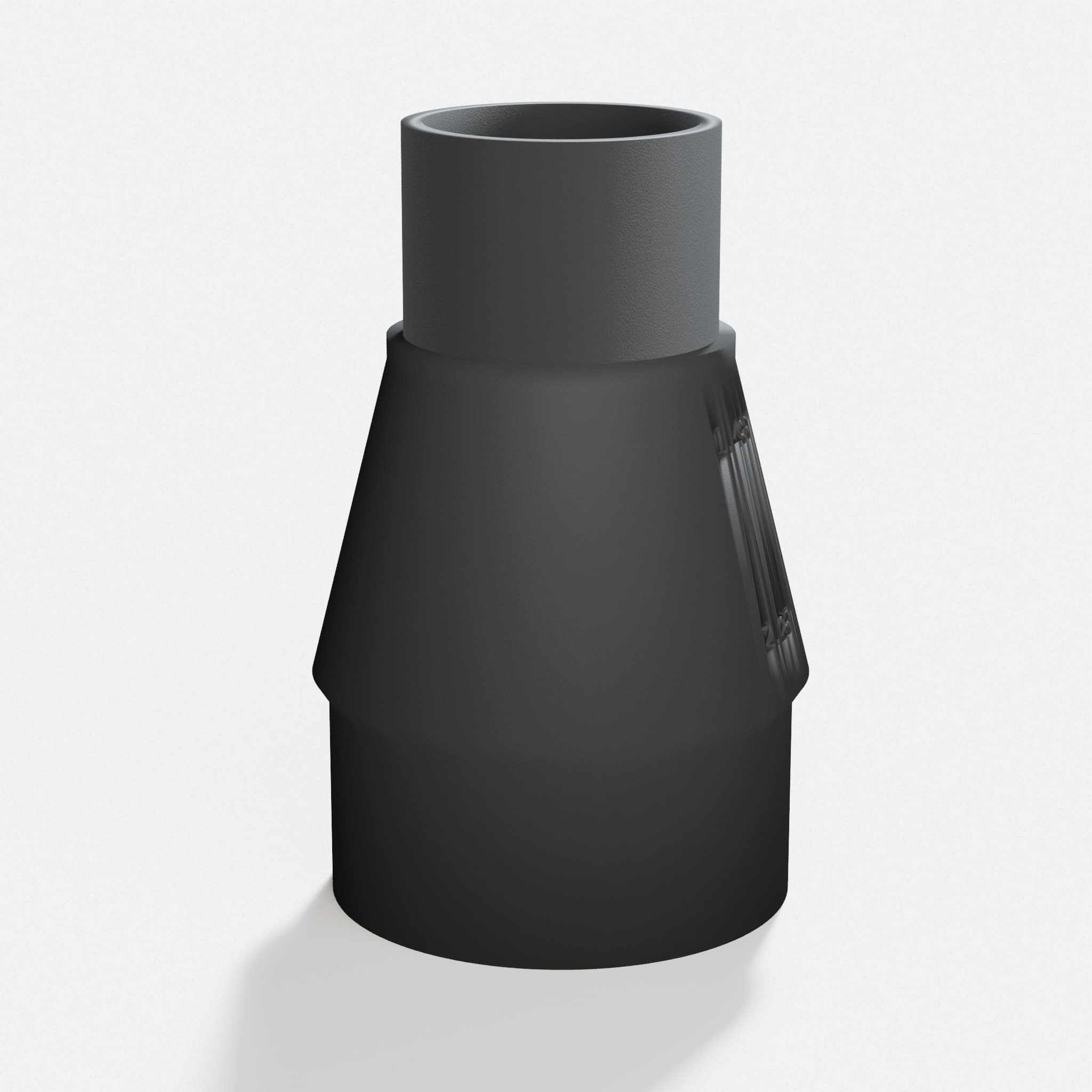 Close view of the middle of the DCS335B to 2.5" Shop Vac adapter
