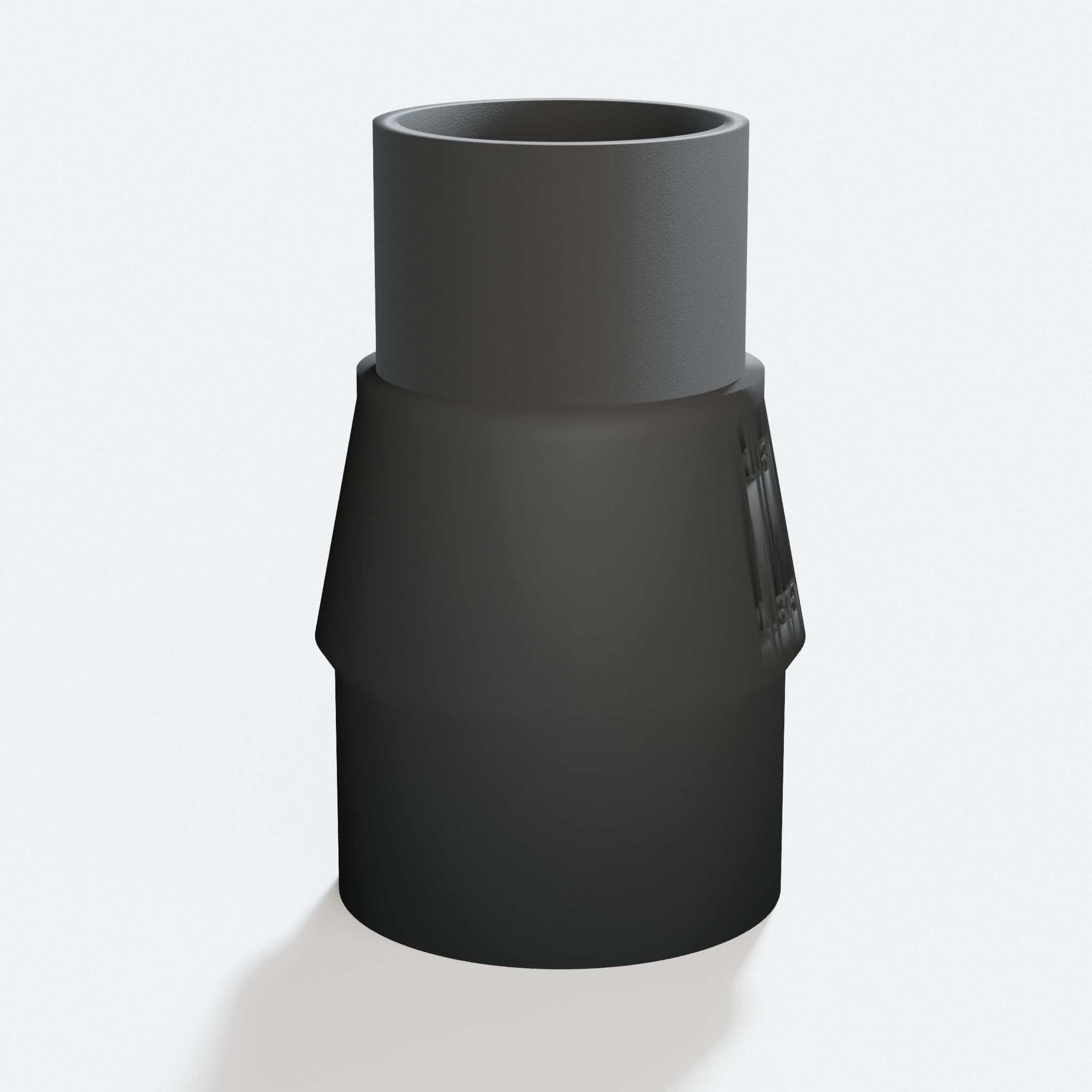 Close view of the middle of the 3386-01 to M18 6G Vac adapter