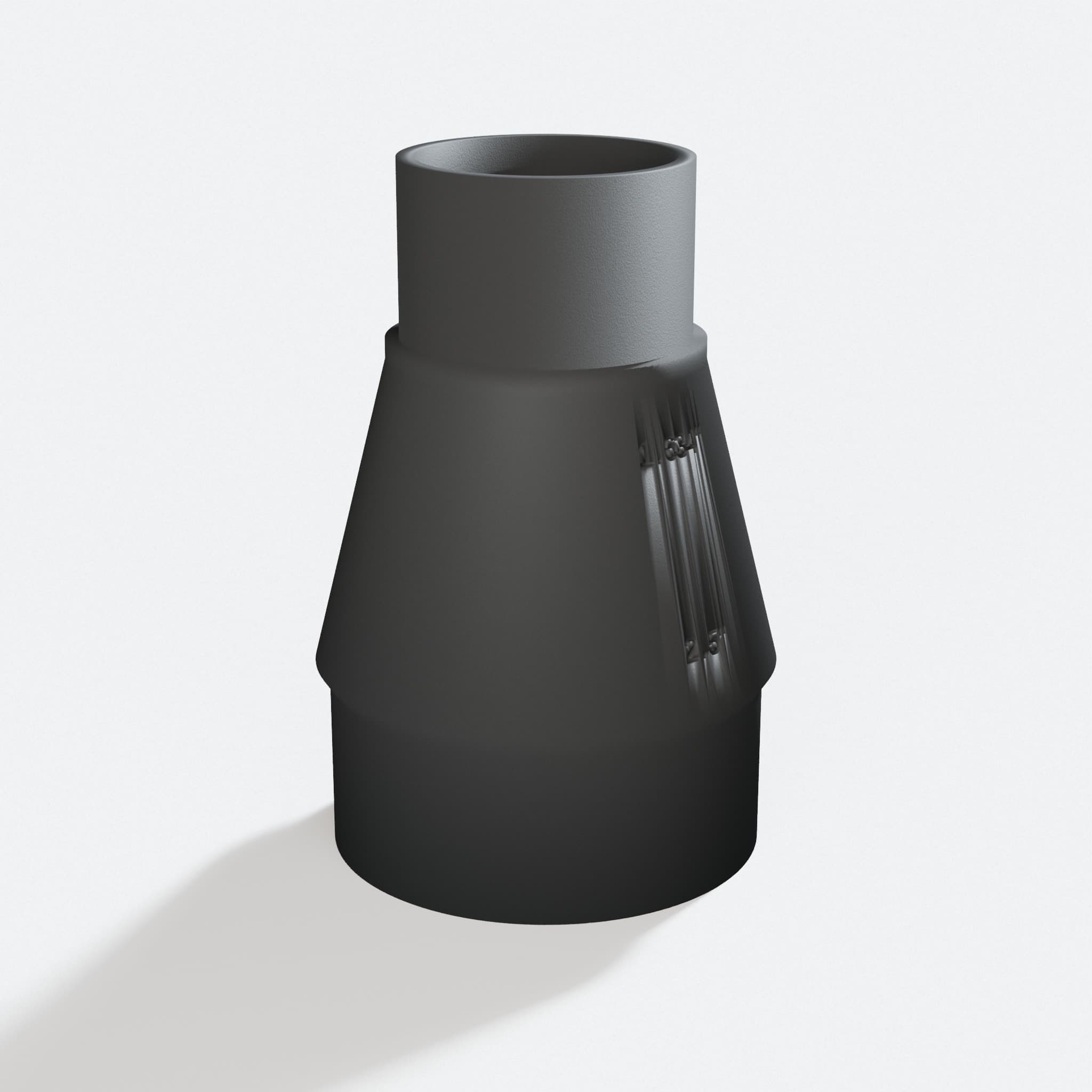 Three quarter turn view of the KGS 216 M to 2.5" Duct adapter