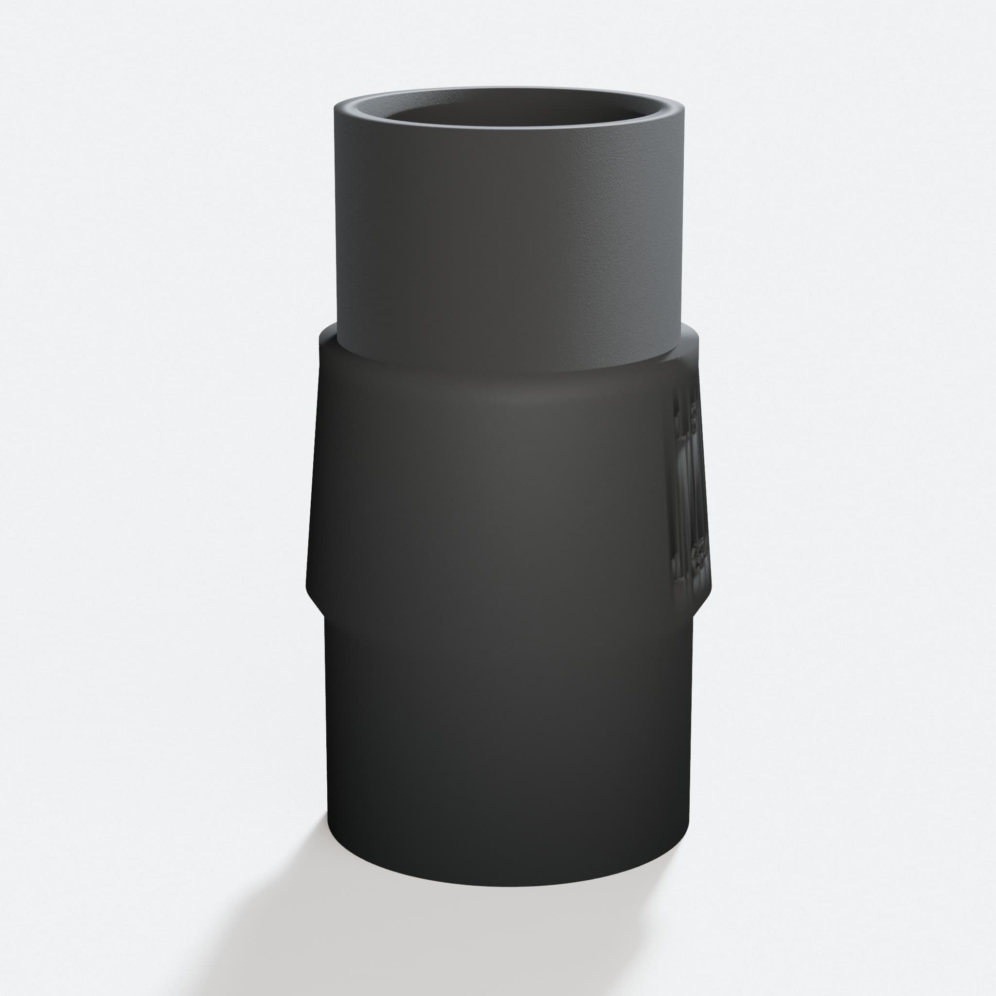 Close view of the middle of the DCP580B to 1.5" Duct adapter