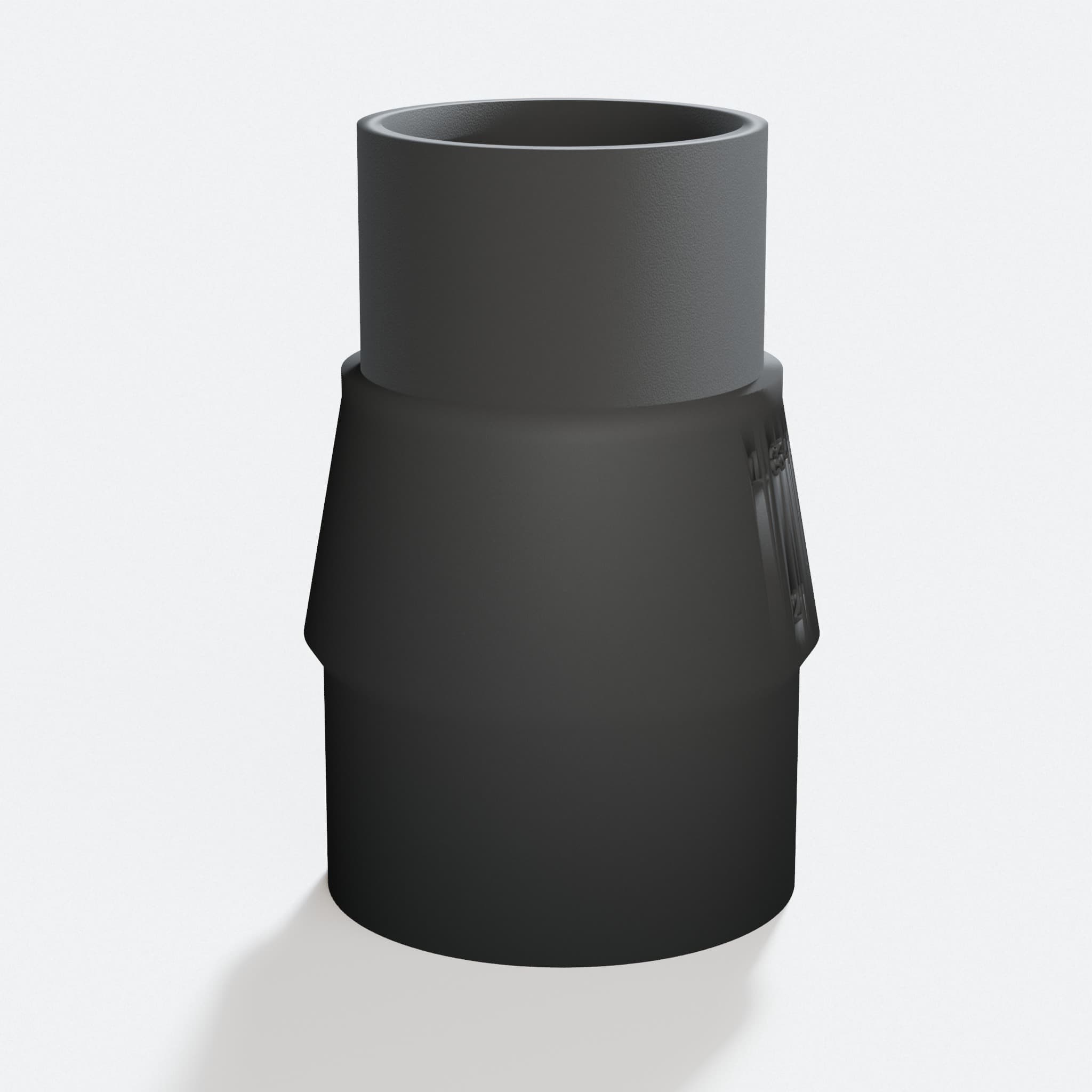 Close view of the middle of the DCP580B to 2" Duct adapter