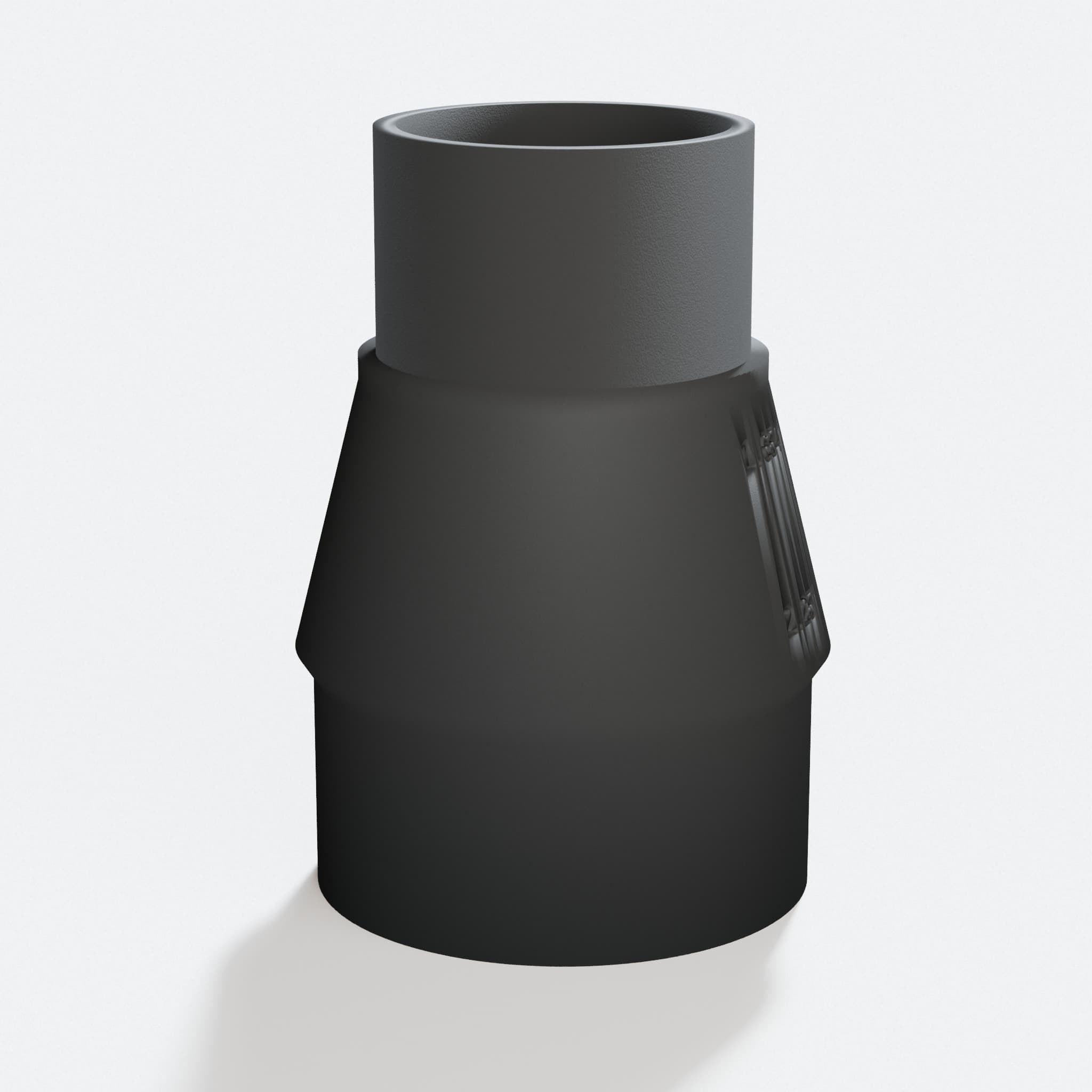 Close view of the middle of the DCP580B to Bauer 6G Vac adapter