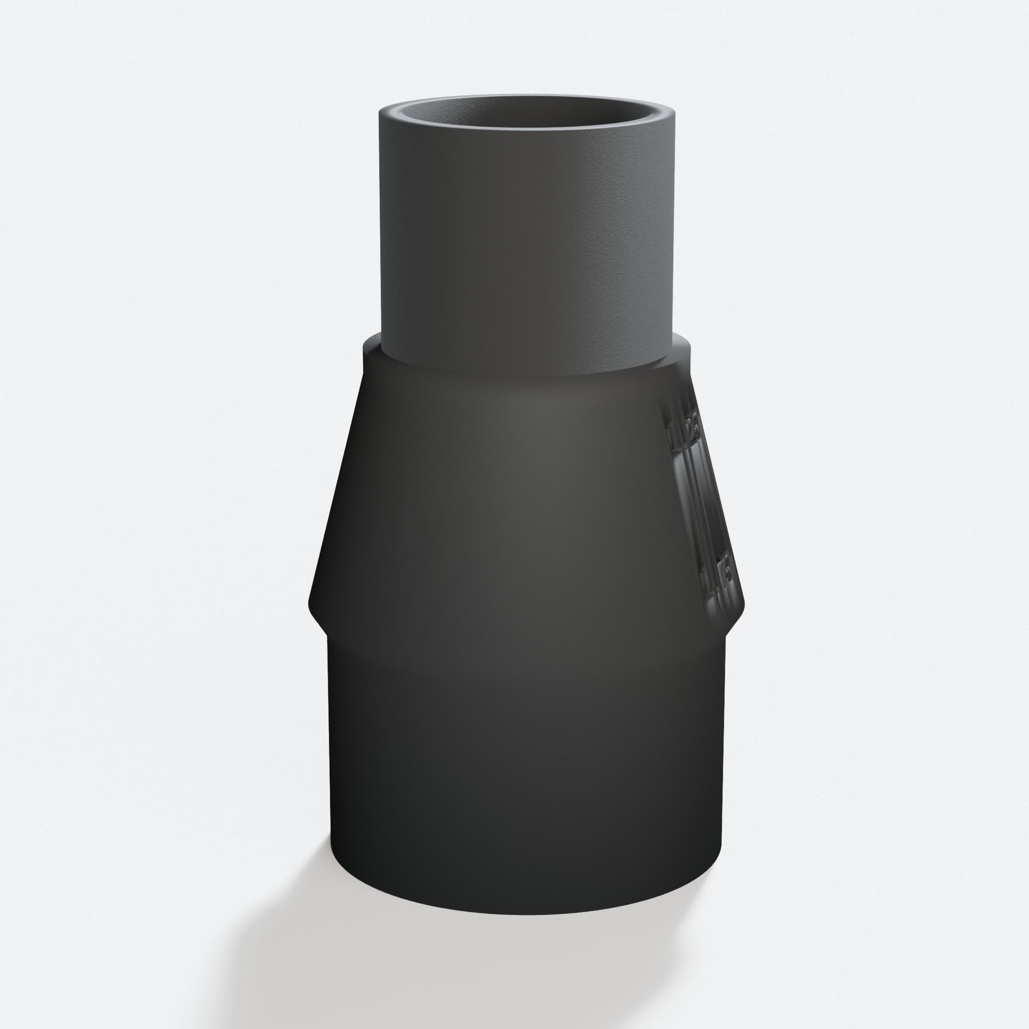 Close view of the middle of the GCM12SD to 1.25" Duct adapter