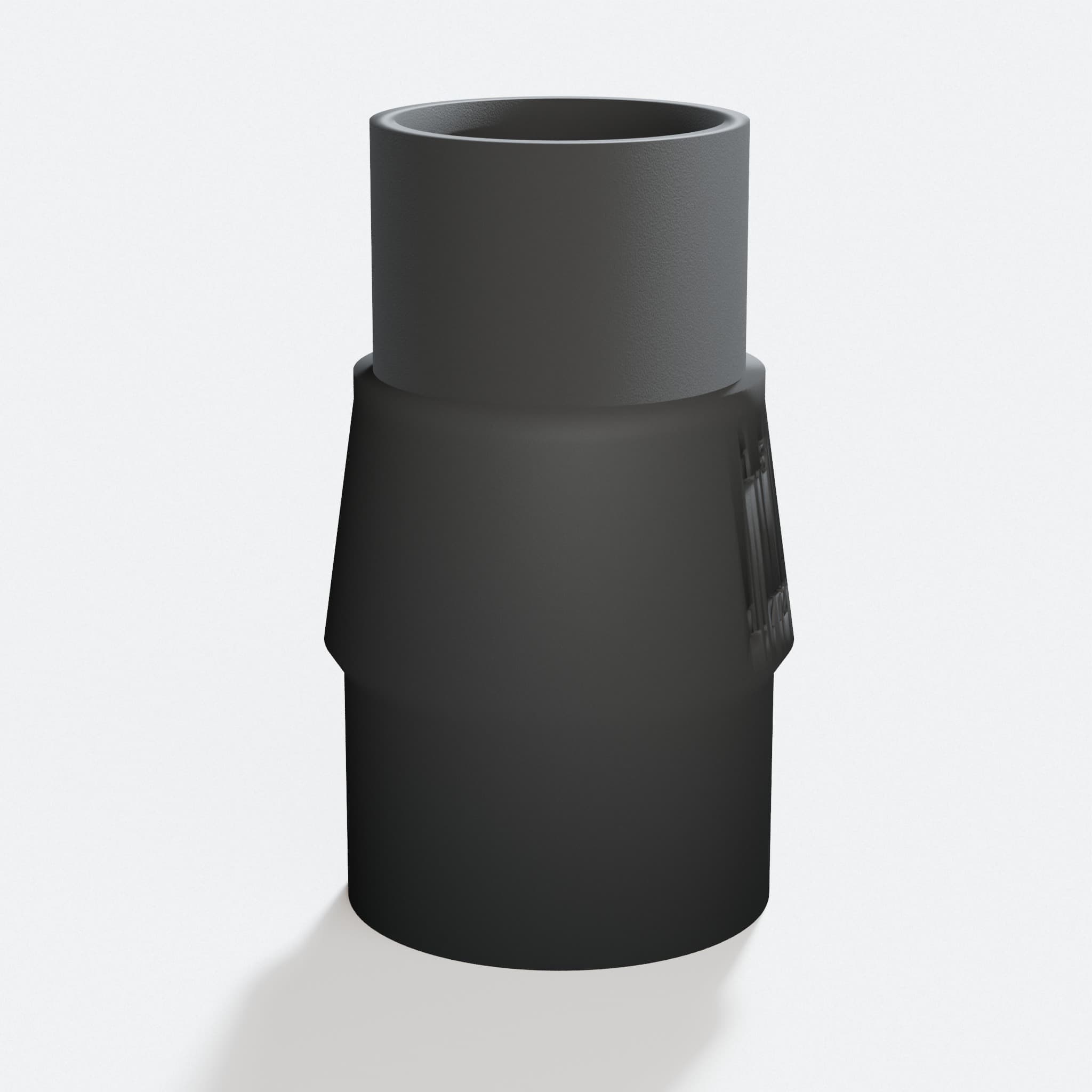 Close view of the middle of the DKP180 to 1.5" Duct adapter