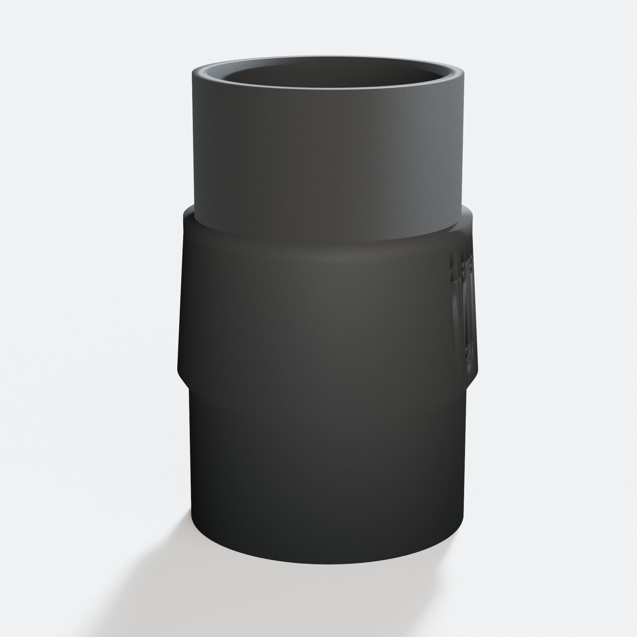 Close view of the middle of the 58862 to 1.875" Shop Vac adapter