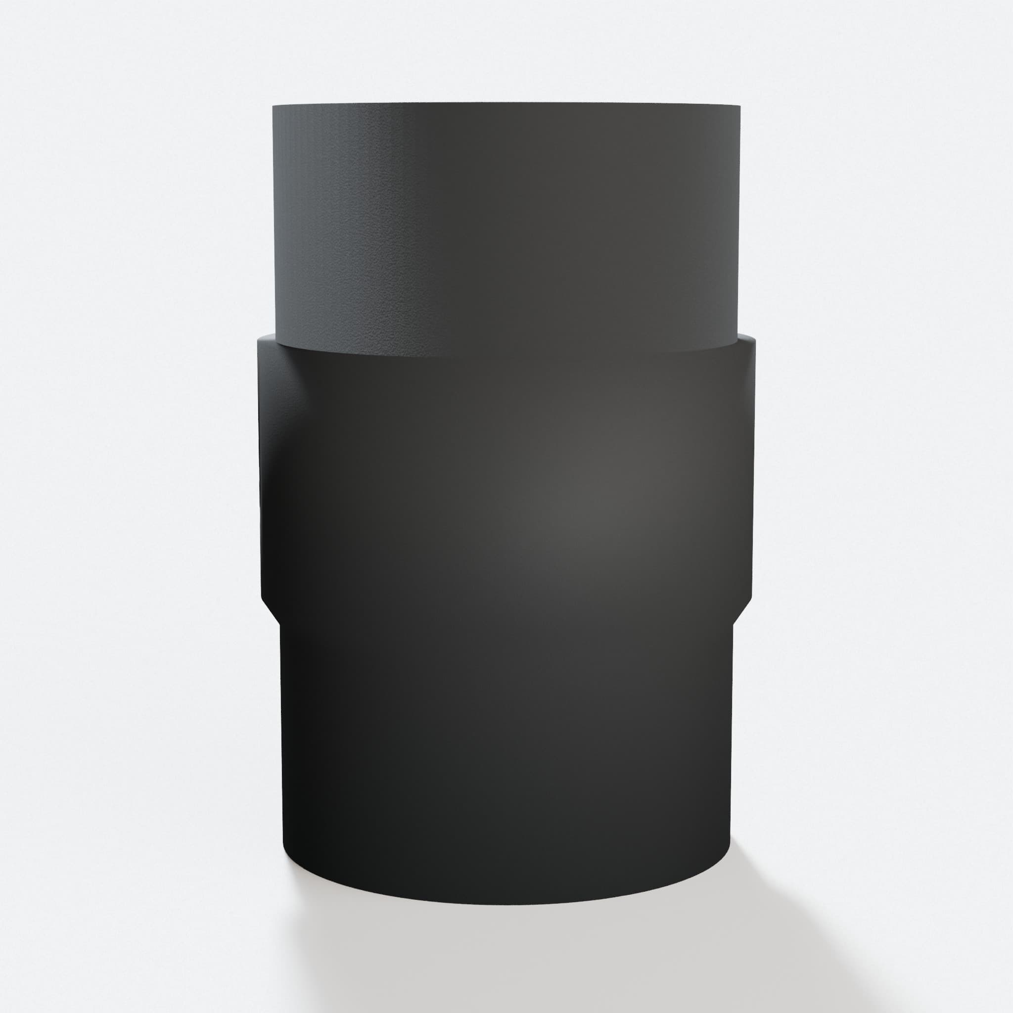 Angled view of the Bauer 58862 adapter with a 50.8 mm 2" Duct end