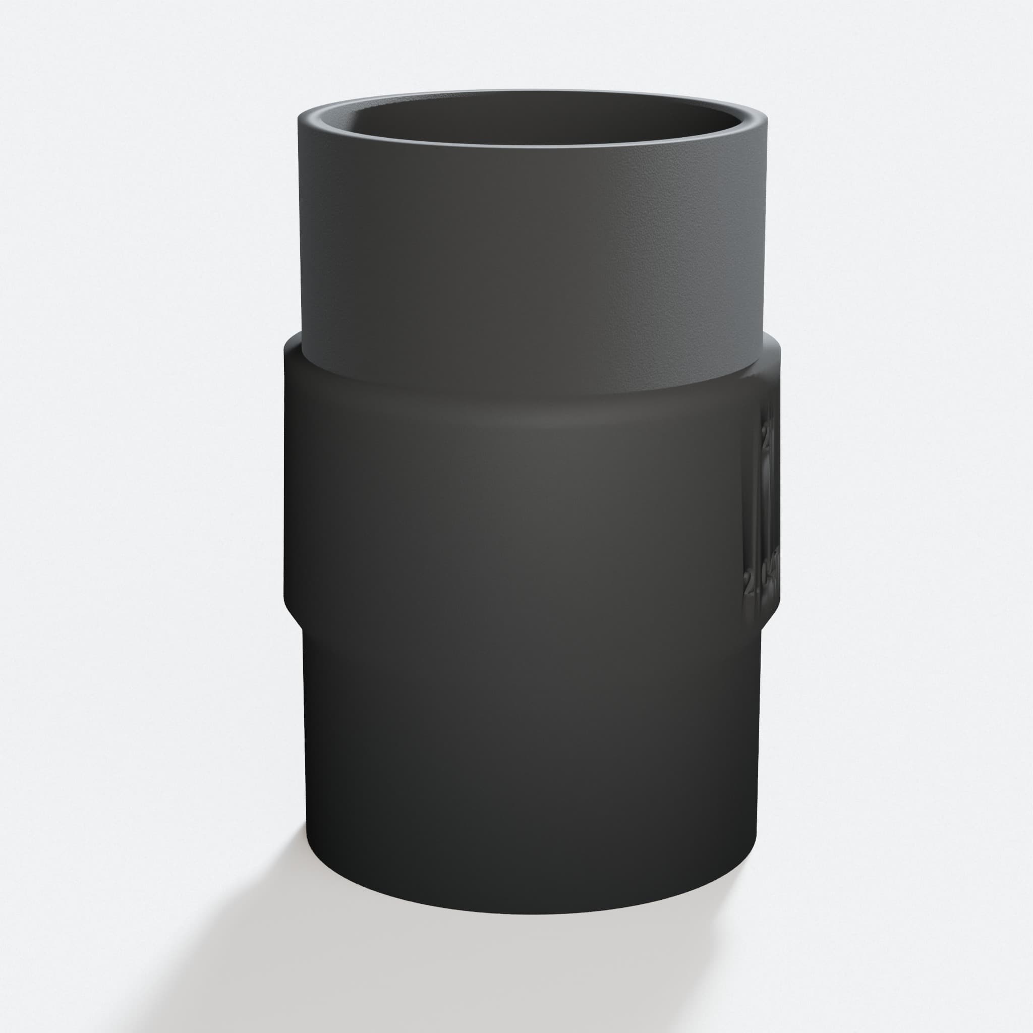 Close view of the middle of the SM3055LW to 2" Duct adapter