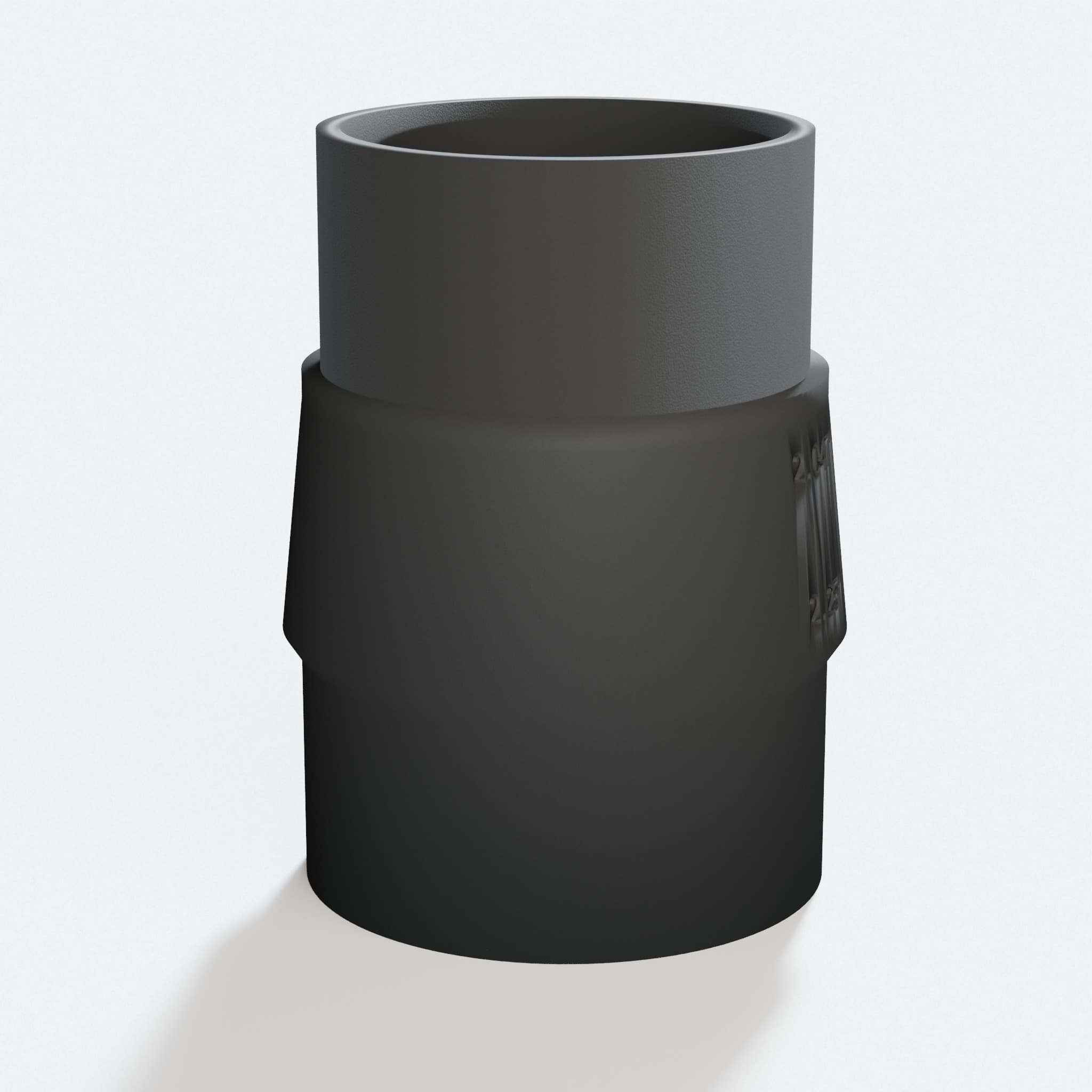 Close view of the middle of the SM3055LW to Bauer 6G Vac adapter