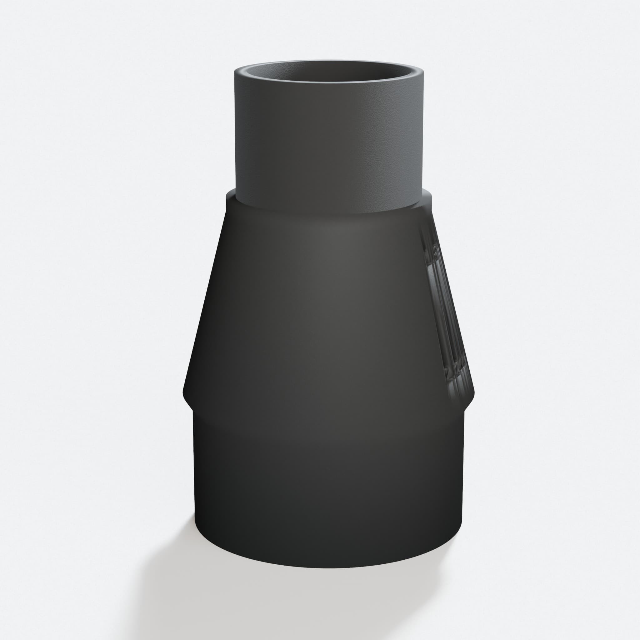 Close view of the middle of the SPT99 to 1.5" Duct adapter