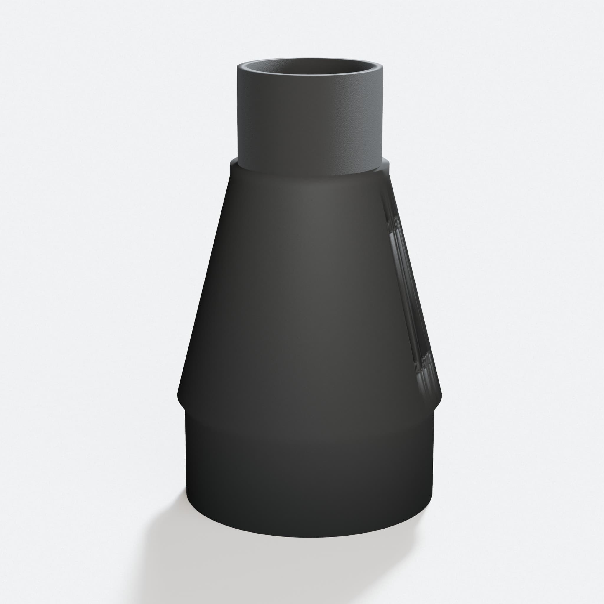 Close view of the middle of the 2012NB to 1.5" Duct adapter