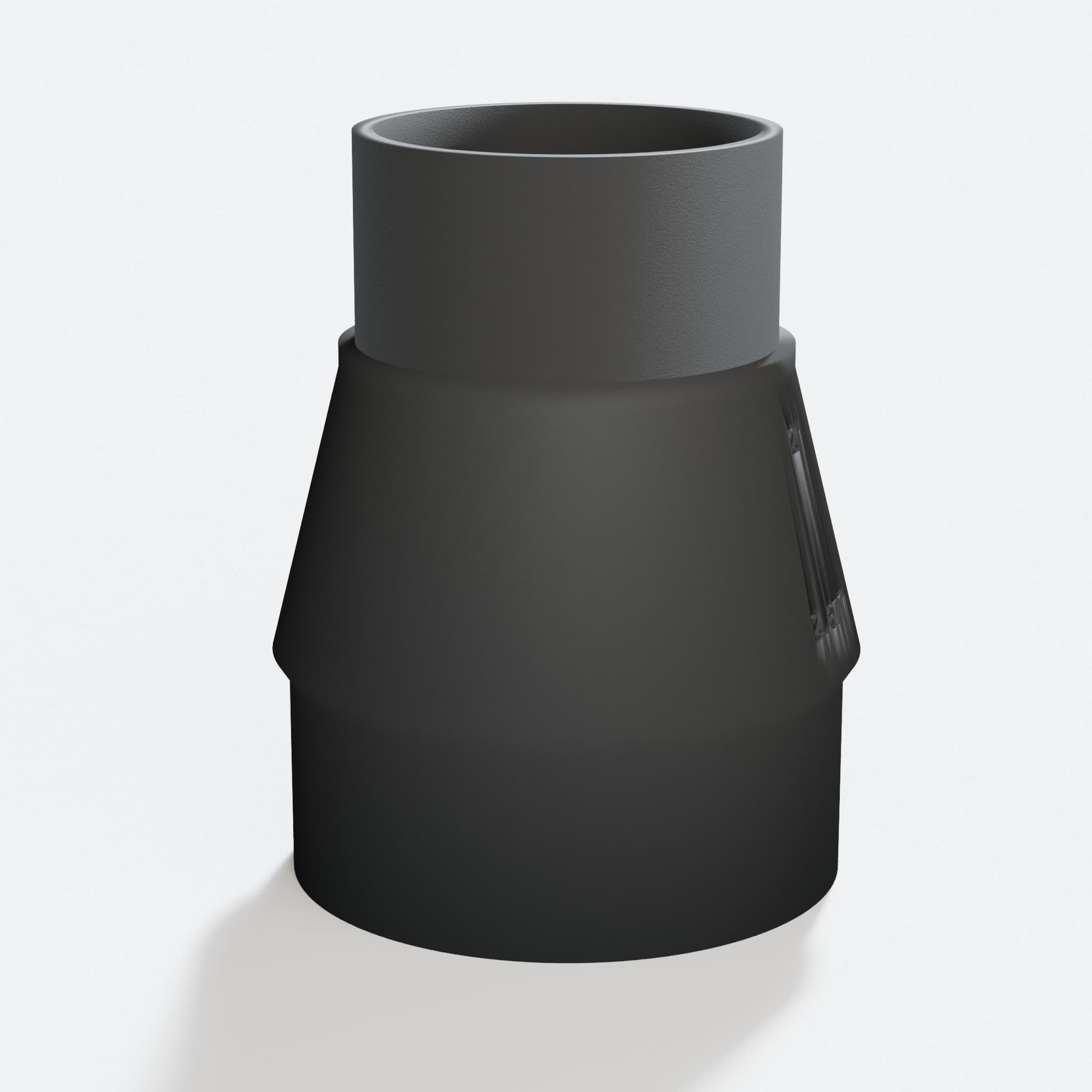 Close view of the middle of the 2012NB to 2" Duct adapter