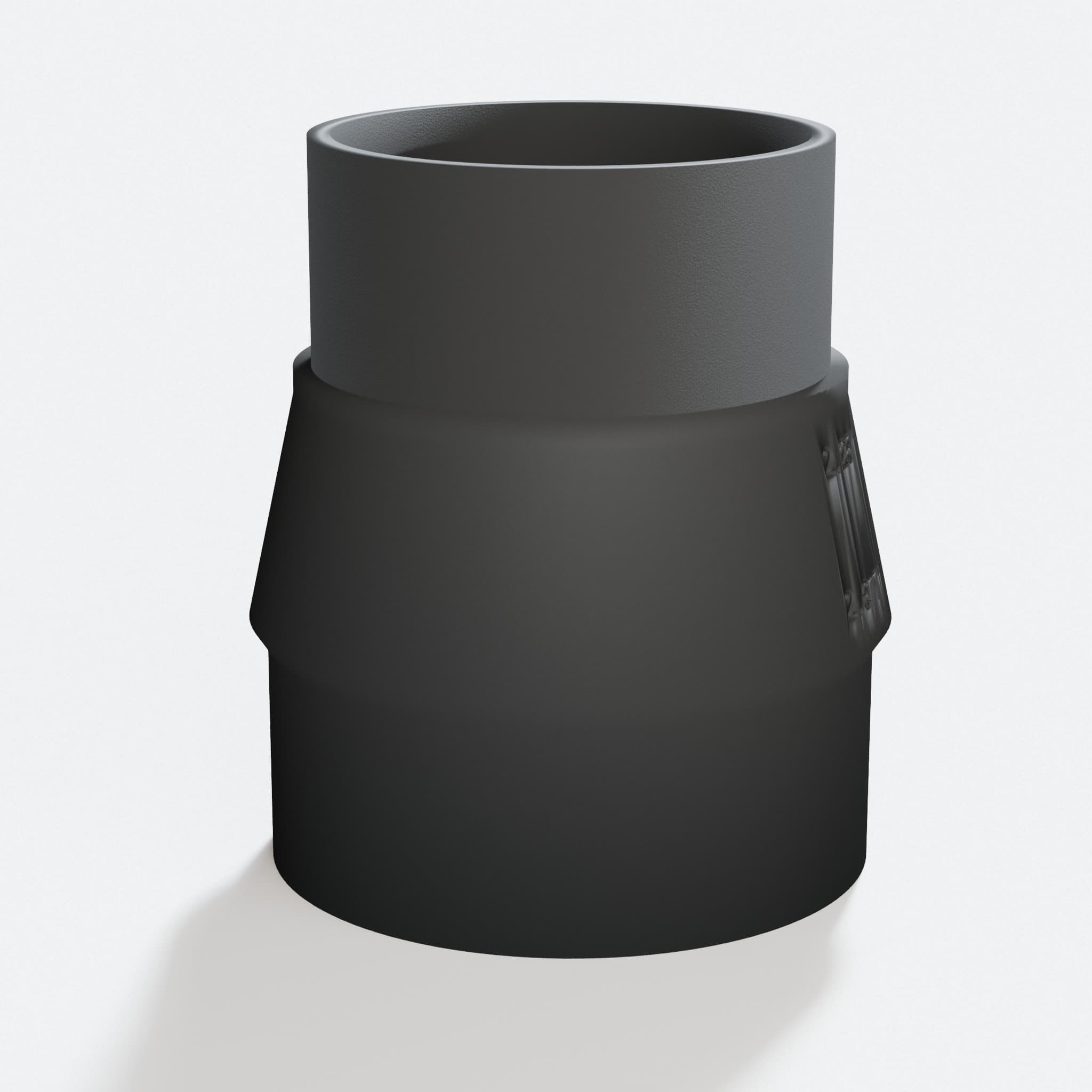 Close view of the middle of the 2012NB to Bauer 6G Vac adapter