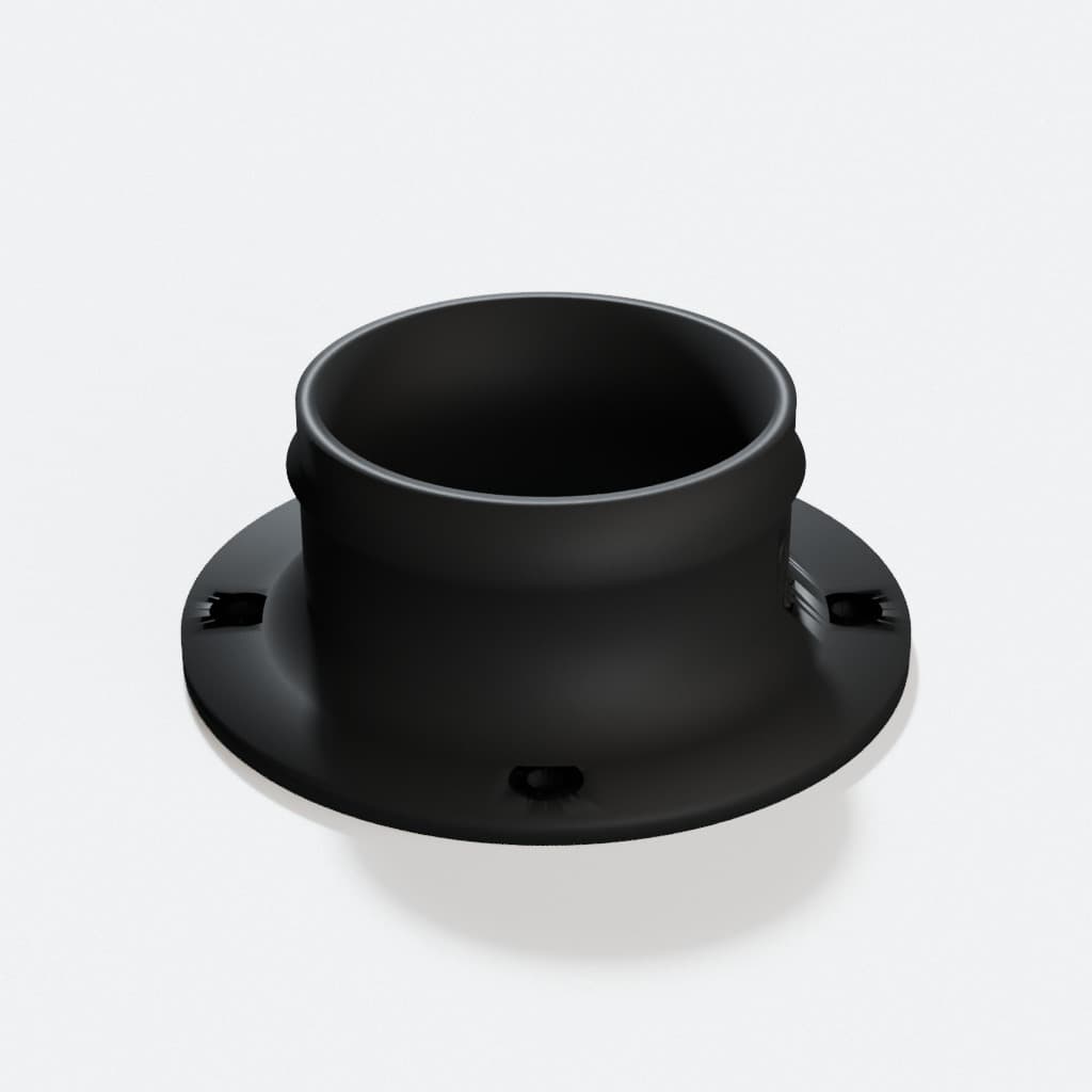 Bolt-On Dust Port Flange, product render in Black