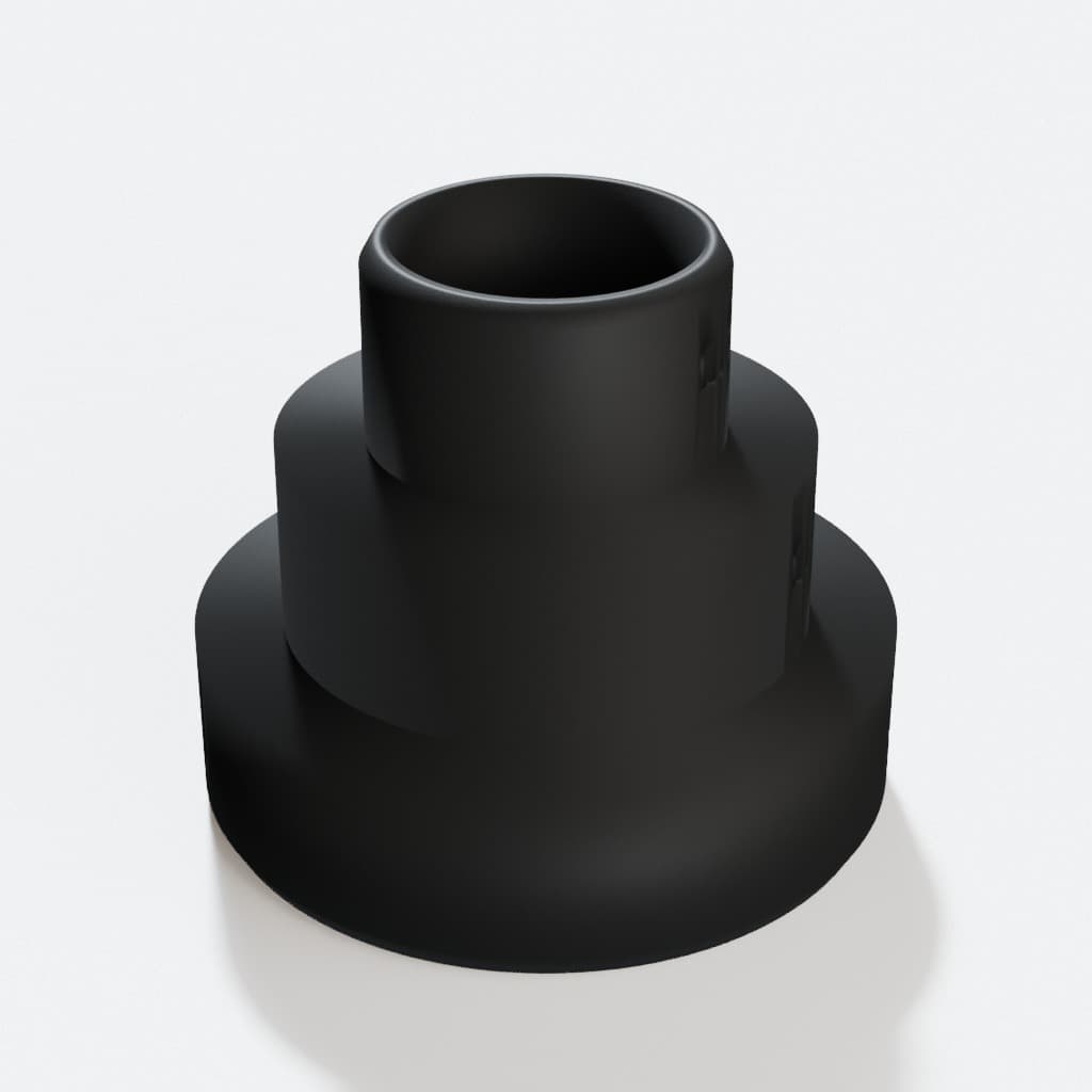 Shop Vac Step Adapter, product render in Black