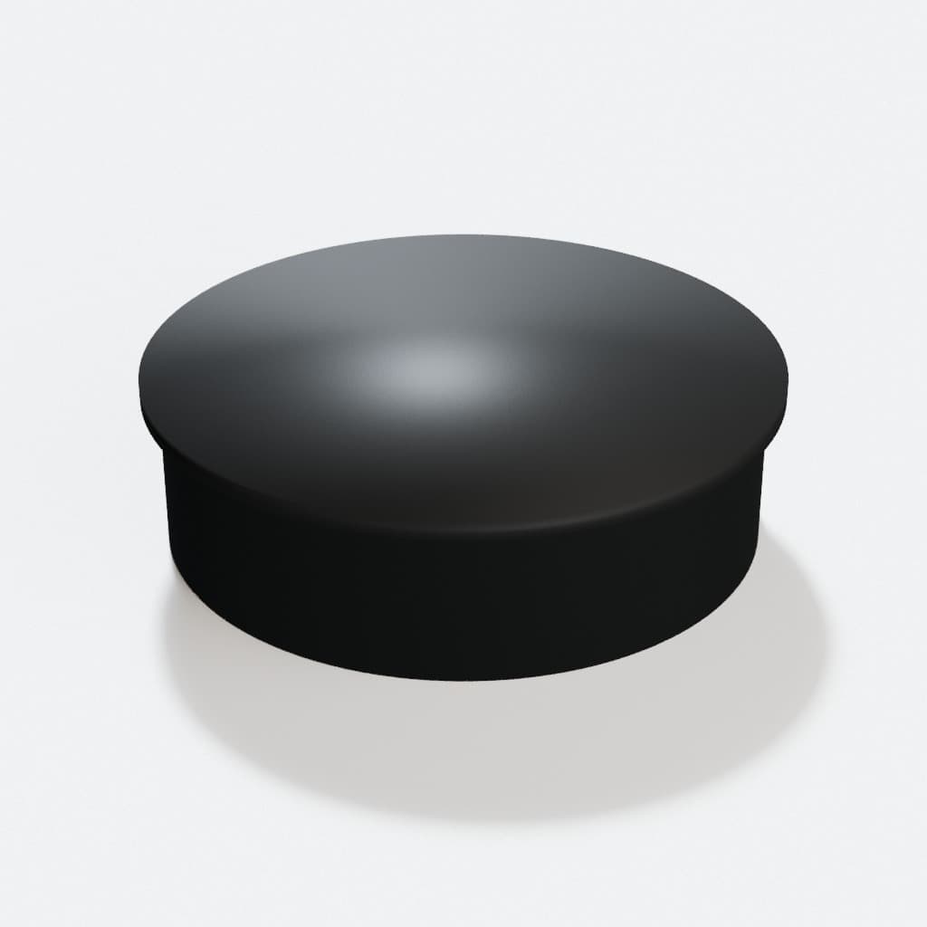 3-1/2 inch End Cap - 3D Printed Dust Collection Fitting, product render in Black