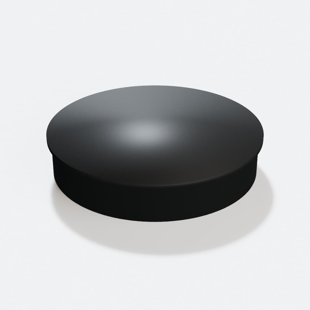 5 inch End Cap - 3D Printed Dust Collection Fitting, product render in Black