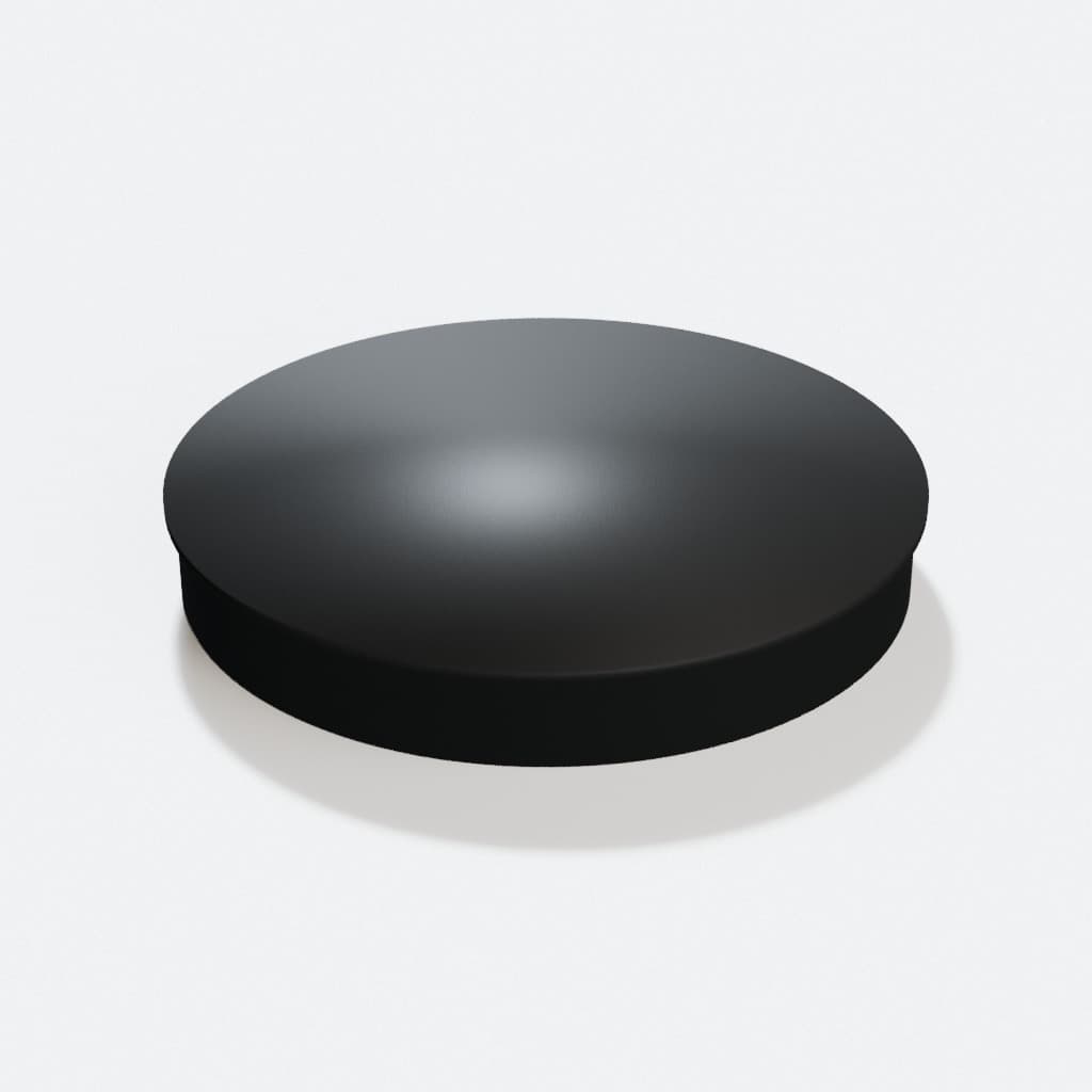 7 inch End Cap - 3D Printed Dust Collection Fitting, product render in Black