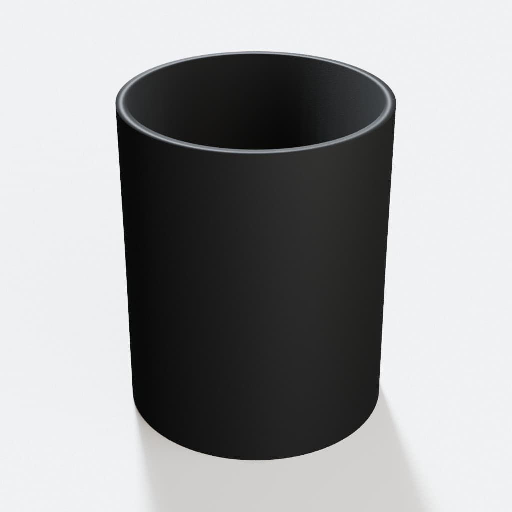 2-1/4 inch Coupler - 3D Printed Dust Collection Fitting, product render in Black