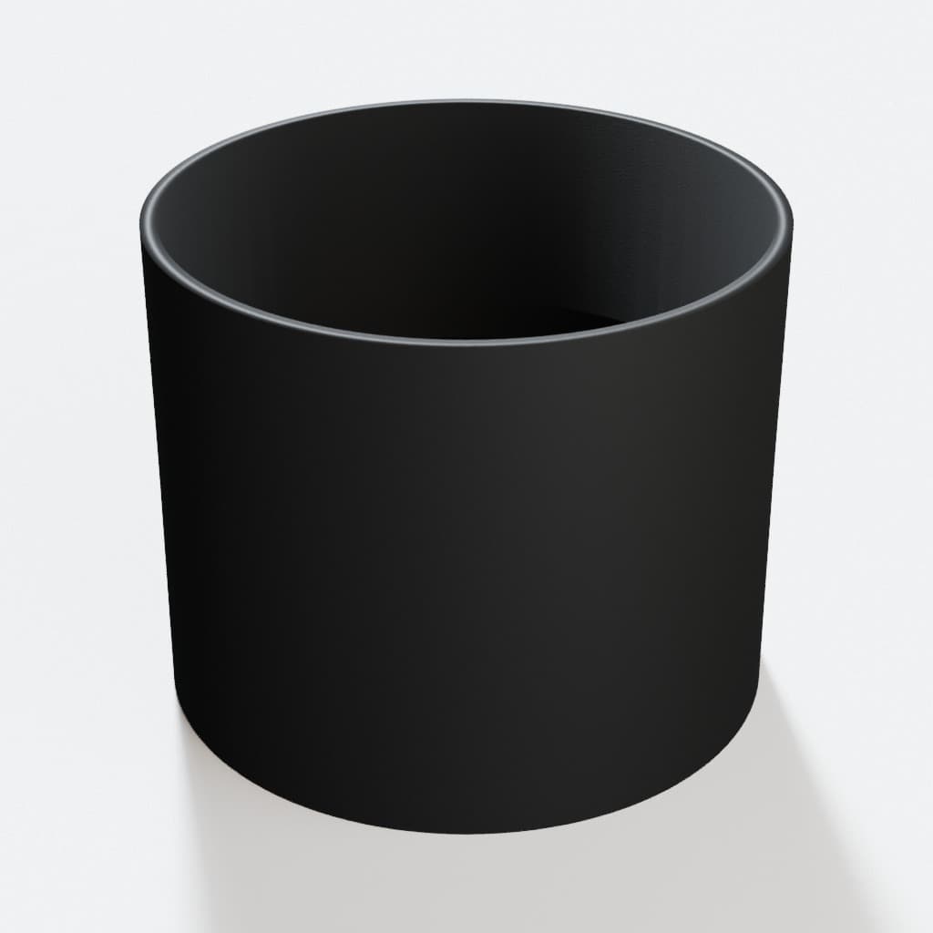 3-1/2 inch Coupler - 3D Printed Dust Collection Fitting, product render in Black