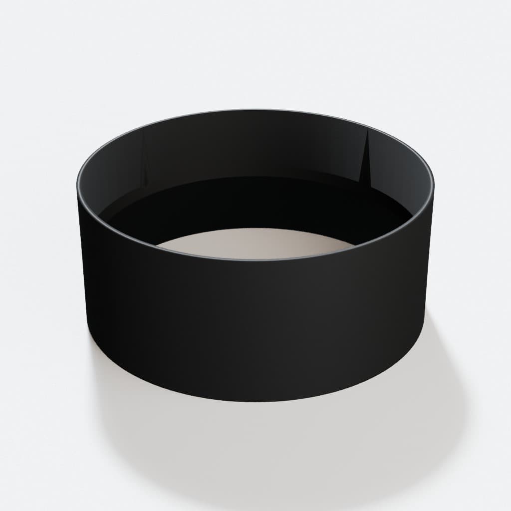 7 inch Coupler - 3D Printed Dust Collection Fitting, product render in Black