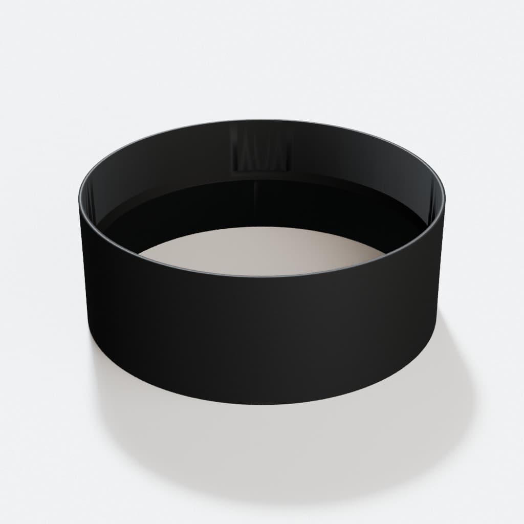 8 inch Coupler - 3D Printed Dust Collection Fitting, product render in Black