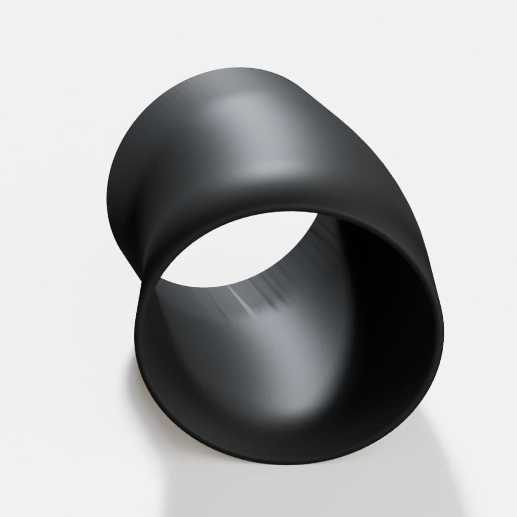5 inch 22.5 Degree Elbow - 3D Printed Dust Collection Fitting, product render in Black