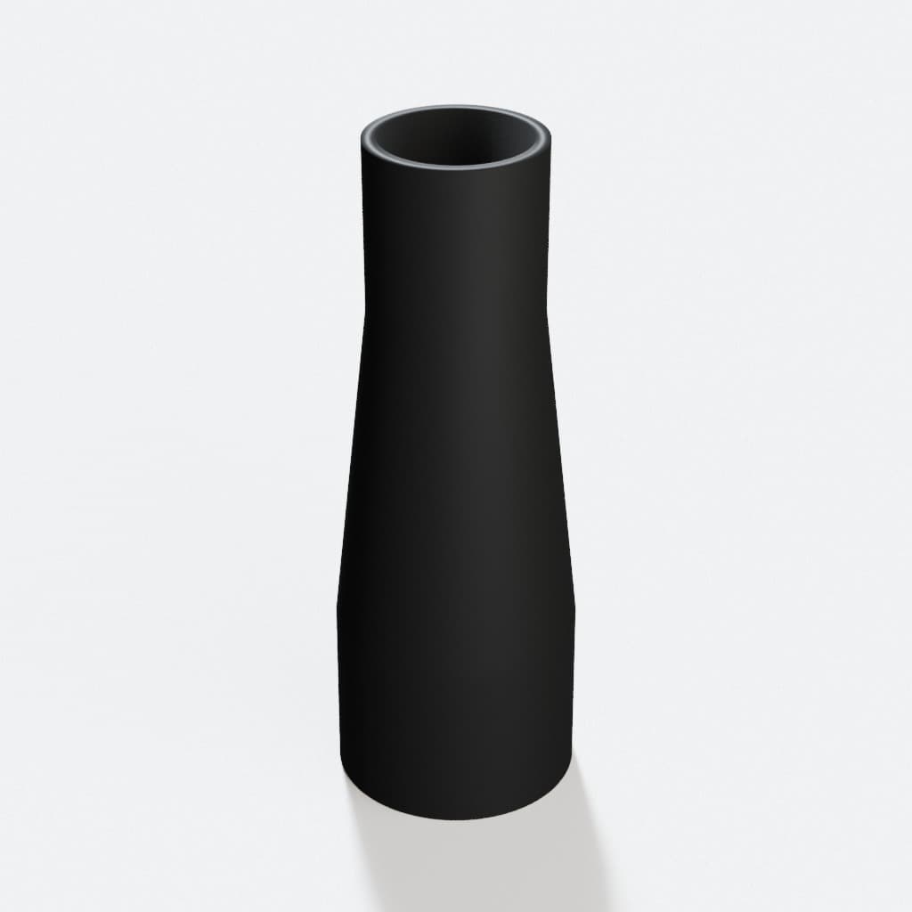 1-1/2 inch to 1 inch Tapered Transition - 3D Printed Dust Collection, product render in Black