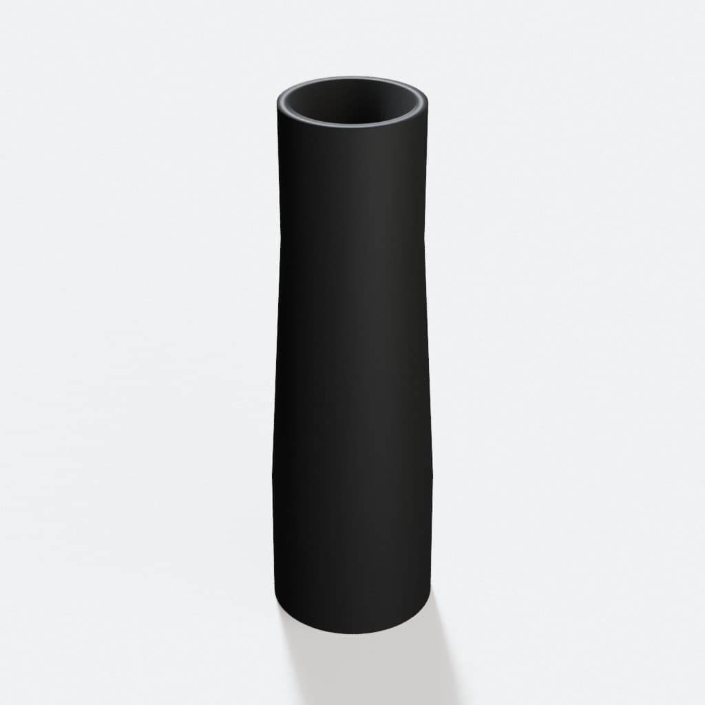 1-1/4 inch to 1 inch Tapered Transition - 3D Printed Dust Collection, product render in Black