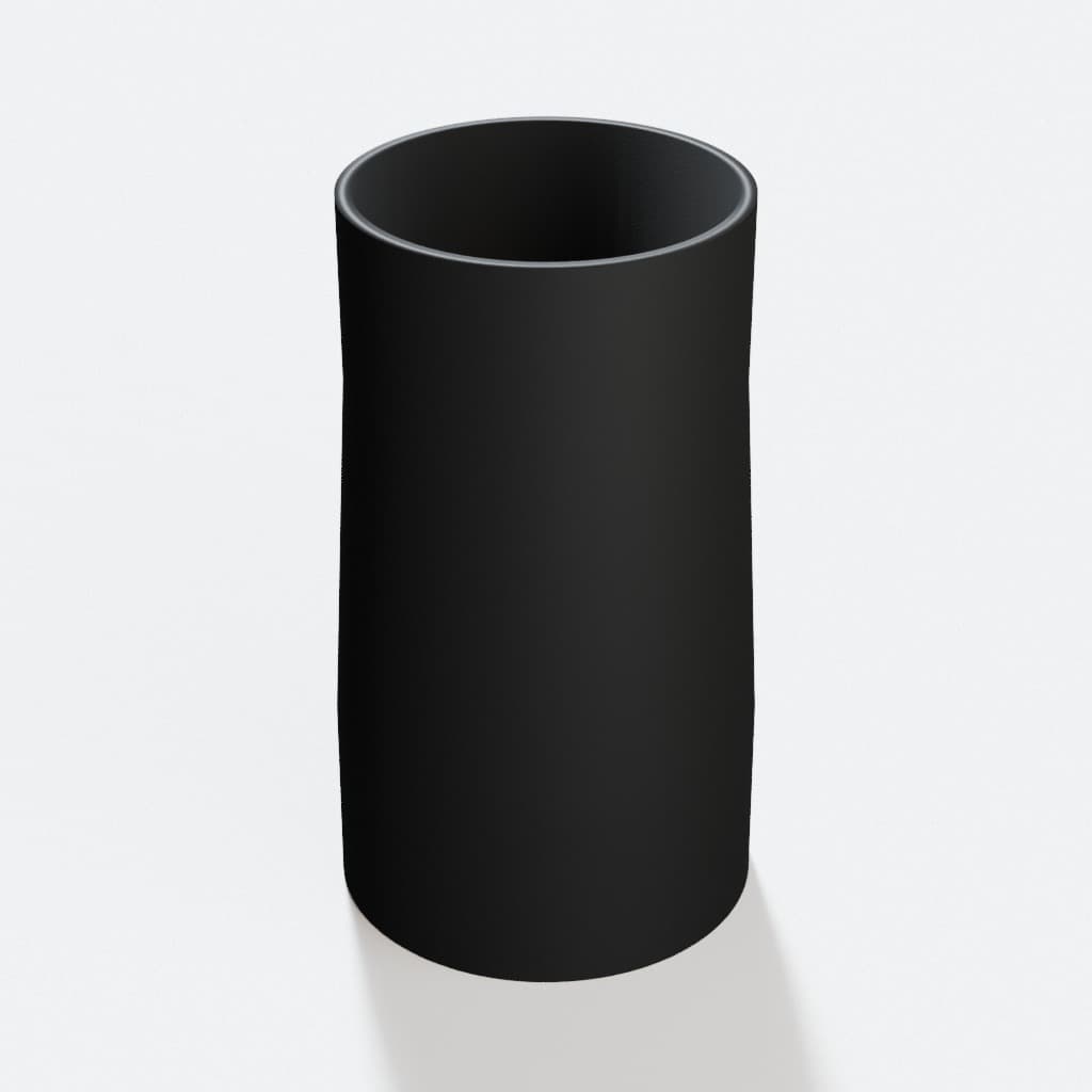 2-1/2 inch to 2-1/4 inch Tapered Transition - 3D Printed Dust Collection, product render in Black